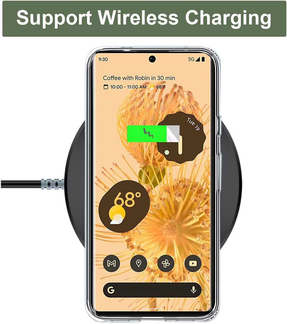 Unov Pixel 6 Pro Case Clear with Design Soft TPU Shock Absorption Slim Embossed Pattern Protective Back Cover for Pixel 6 Pro 5G 6.7 Inch (Flower Bouquet) - Flower Bouquet image number 3