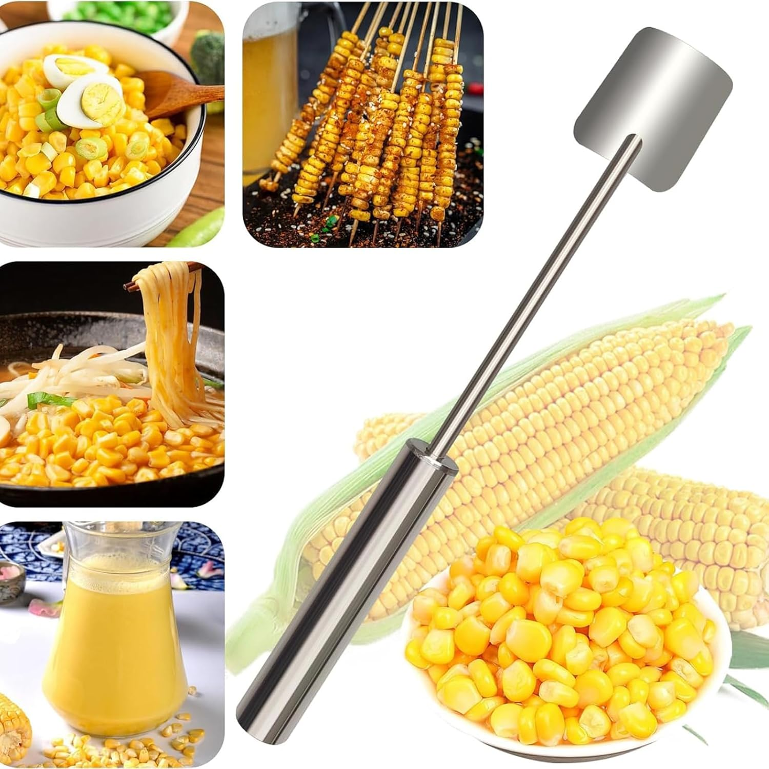 Corn on the Cob Peeler - Stainless Steel Splitter Tool for Home Kitchen, Restaurant, Chef - Easy Clean