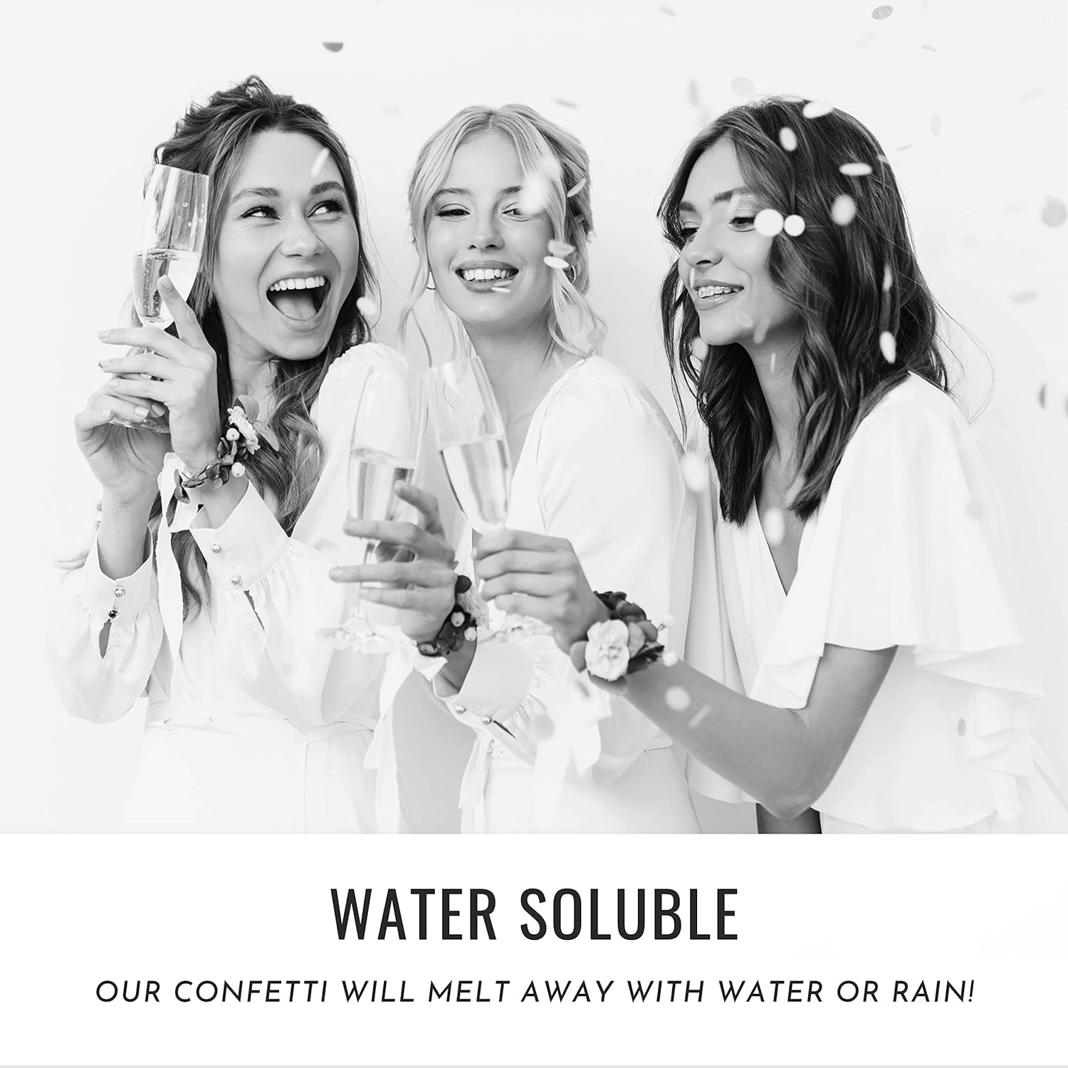 Dissolving Water Soluble Rice Paper Confetti White Wedding Confetti 20000 Pieces 150 Gram 2CM Biodegradable Circle for Send off Outdoor Beach Reception Ceremony Celebration Classic Modern Decoration image number 2