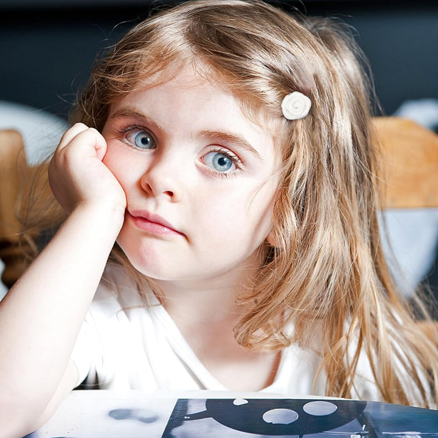 VEGCOO Hair Clips with Rose Petals, Pack of 15 Beige Rose Petals Hair Clips Elegant Small Flowers Hair Clips for Wedding Hair Accessories for Women and Girls image number 2