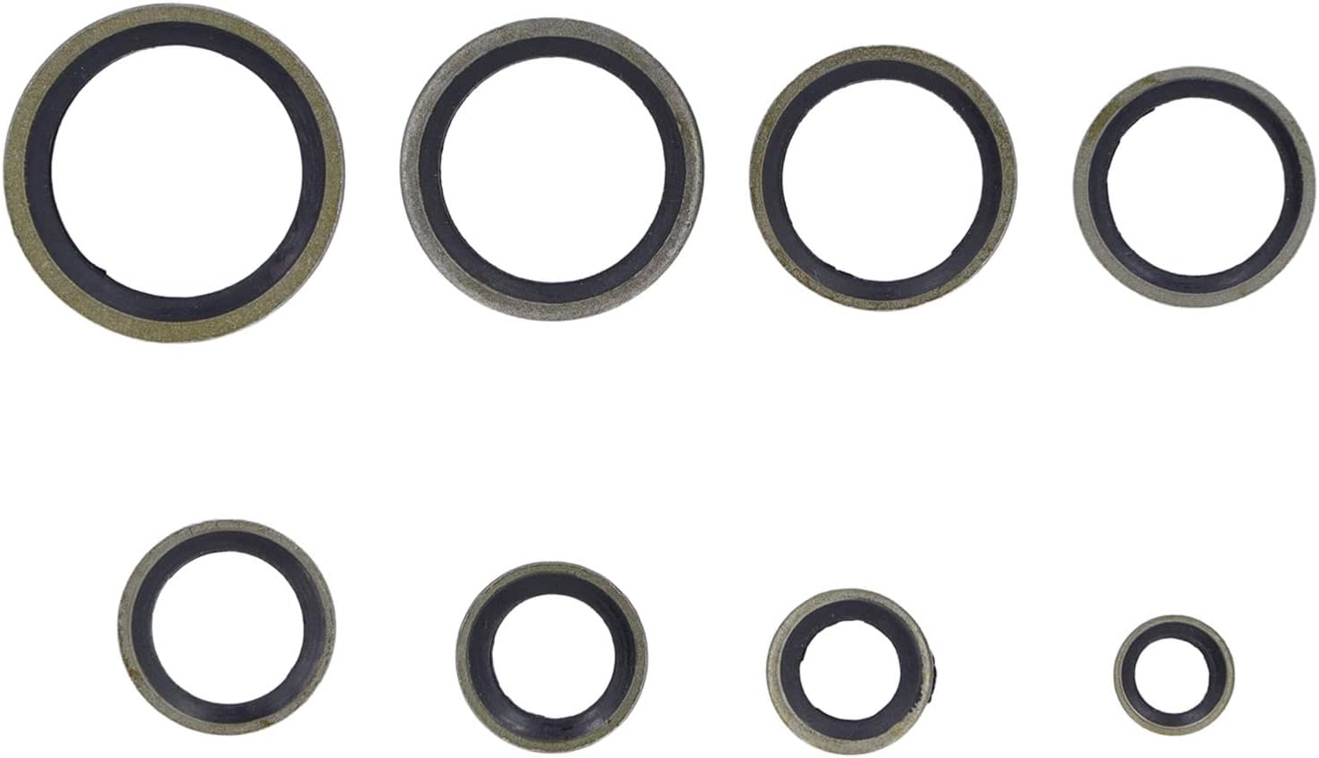 Eujgoov Oil Seal Washer, Sump Plug Washers,110 Pcs 8 Sizes Oil Drain Gaskets M6 M8 M10 M 12 M14 M16 M20 Metal Rubber Self Centering Lip,Good Sealing,High Temperature,Enough image number 4