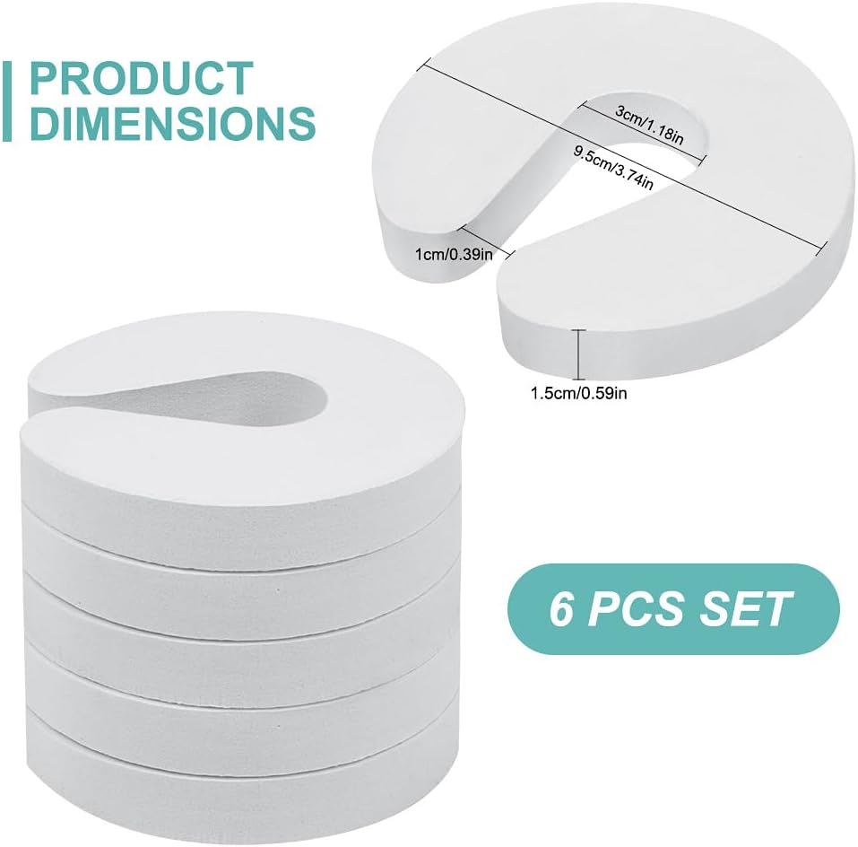 Door Finger Guards, 6 Pcs Baby Proof Door Slam Stoppers, White Foam Door Safety for Children for Preventing Finger Pinch Injuries, Safety Door Protector for Baby Child Pet Finger Protection image number 5