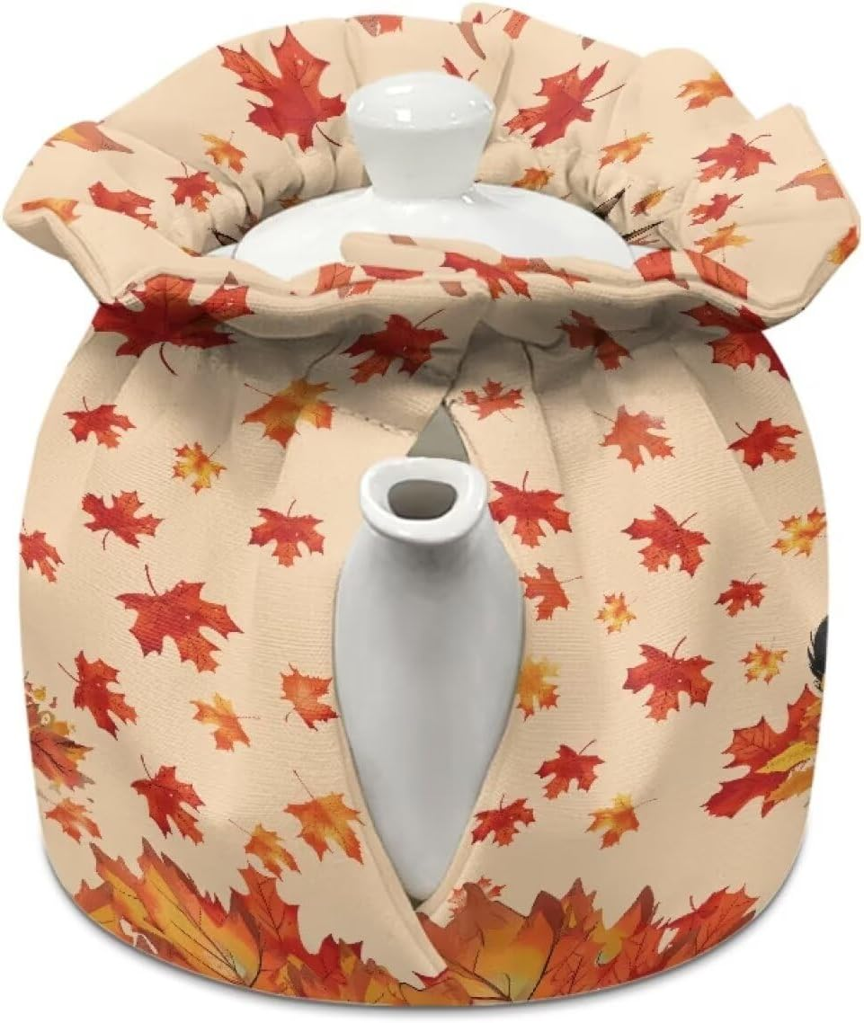 Xoenoiee Black Cat Pumpkin Pattern Tea Cozy Tea Pot Cover Insulation Tea Cosy Teapot Dust Cover Teapot Warmer for Home Kitchen Teapot Covers Thanksgiving Decor image number 1