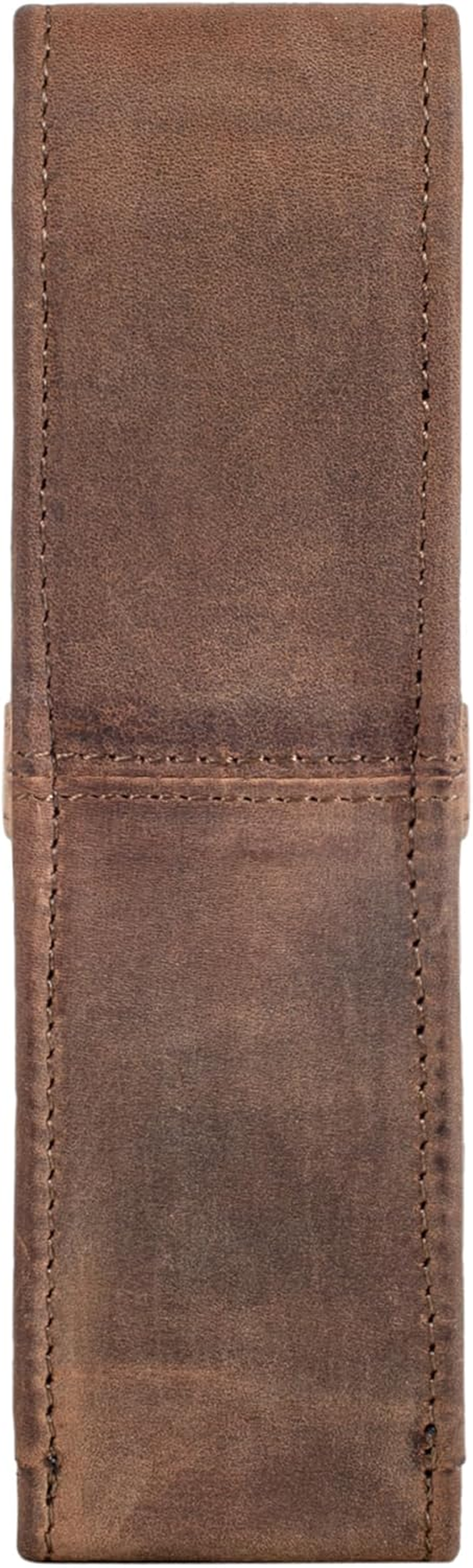 STILORD 'Penn' Leather Pen Case 2 Pens Leather Case Fountain Pen Case Pen Holder for 2 Writing Instruments Pen Case Pen Case Pencil Case Vintage image number 4