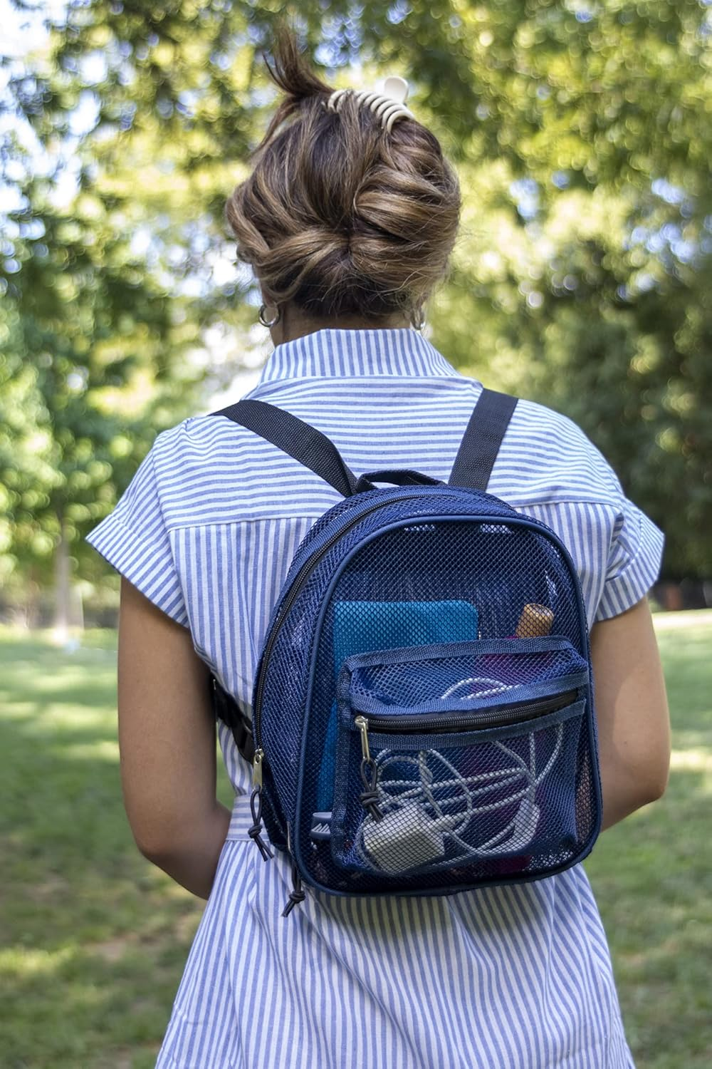 Mini Mesh Backpack for Women, Girls for School, Beach Toys, Pool, Swimming Gear; Mini Transparent Backpacks