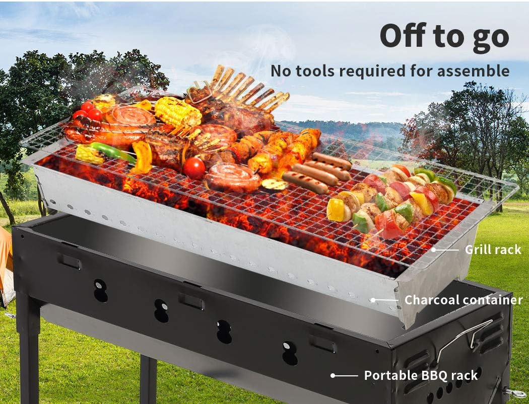 Charcoal BBQ Grill Protable Hibachi Outdoor Barbecue Set Camping Picnic Grills