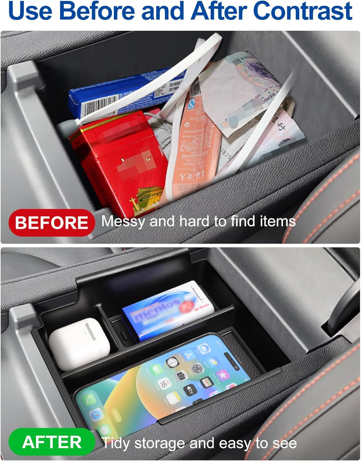 Center Console Organizer, Armrest Box Storage Tray for BYD Shark 6 2025 2024 Auto Pickup Accessories, Waterproof Car Armrest Box Insert Drawer Holder for BYD Pickup image number 4