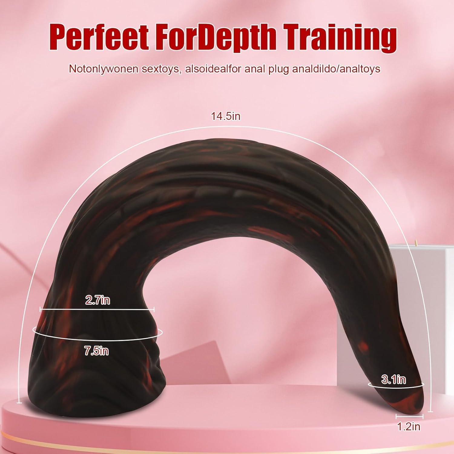 14.5 Inch Long Anal Plug Dildo Sex Toys, Huge Fantasy Dildo Butt Plug with Strong Suction Cup, Realistic Silicone Thick G Spot Dildos Monster Anal Toys for Men Women image number 6