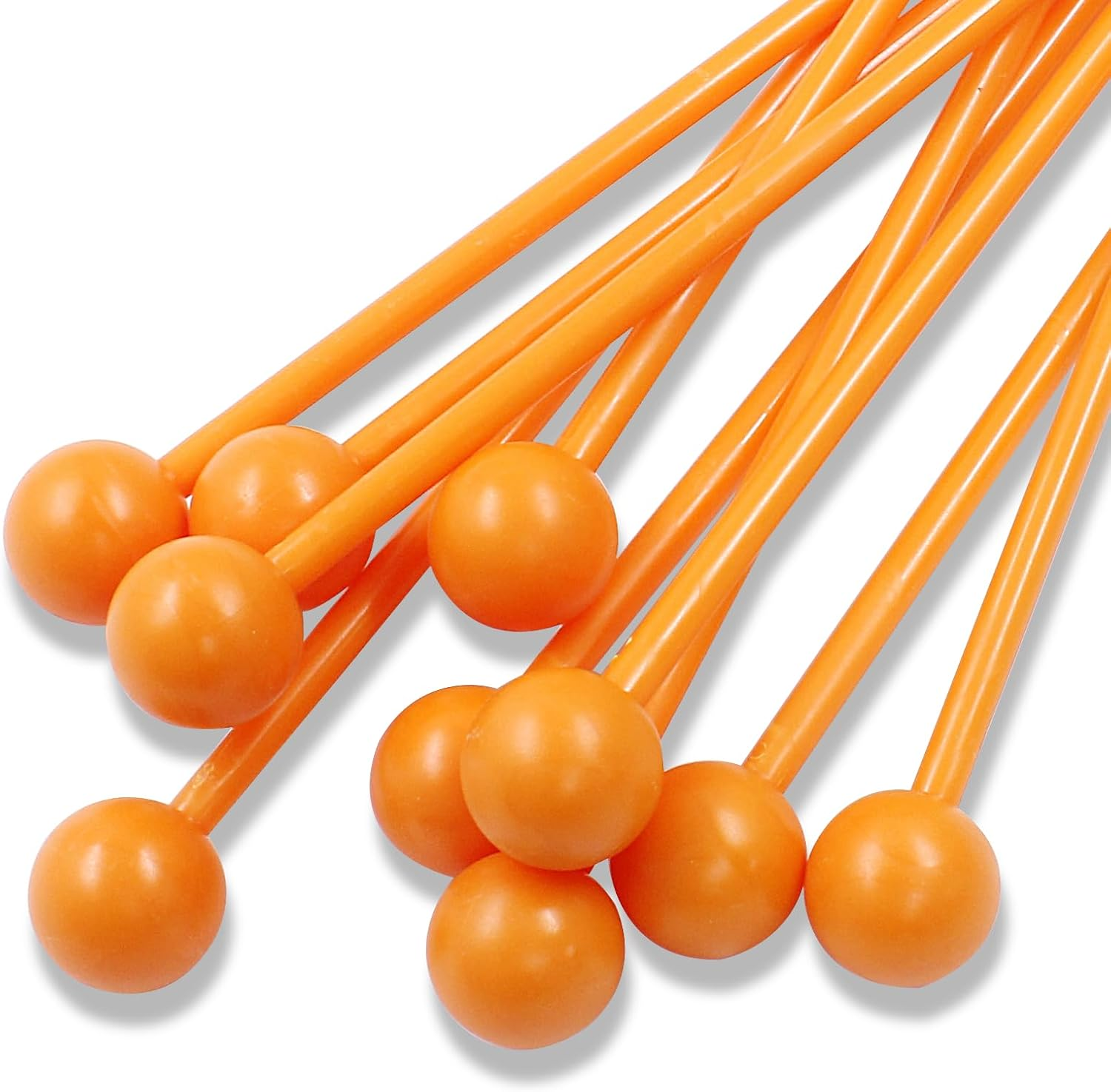 10Pcs Plastic Glockenspiel Mallets 12.2 Inch Bell Mallets Xylophone Mallets Drum Percussion Sticks for Xylophone Drum Instrument Band, Orange image number 4
