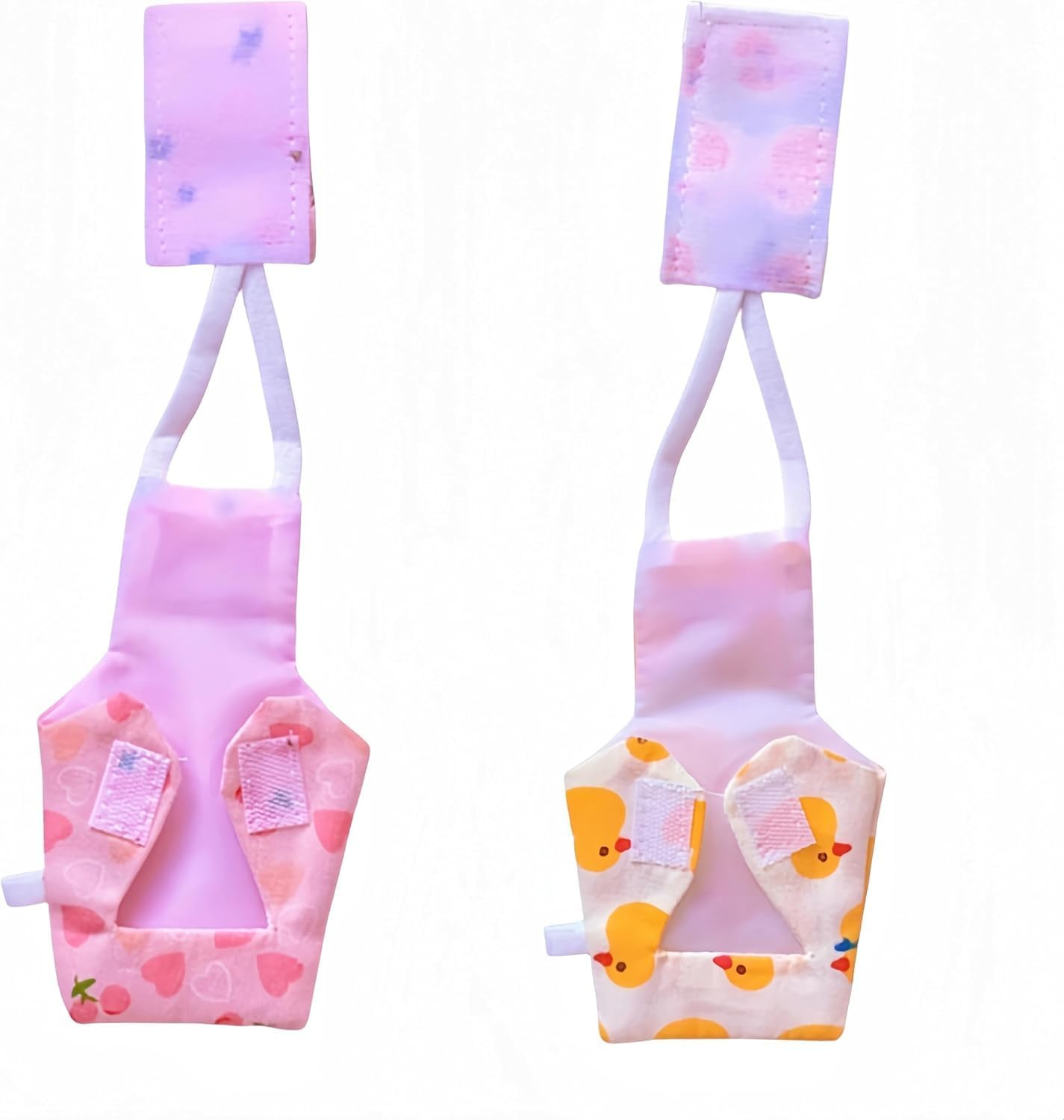 2 Pcs Bird Diapers Flight Suits Diapers with Flying Leash Reusable Parrot Nappy with Waterproof Inner Layer (Pink+Yellow, L, Count, 1) image number 2
