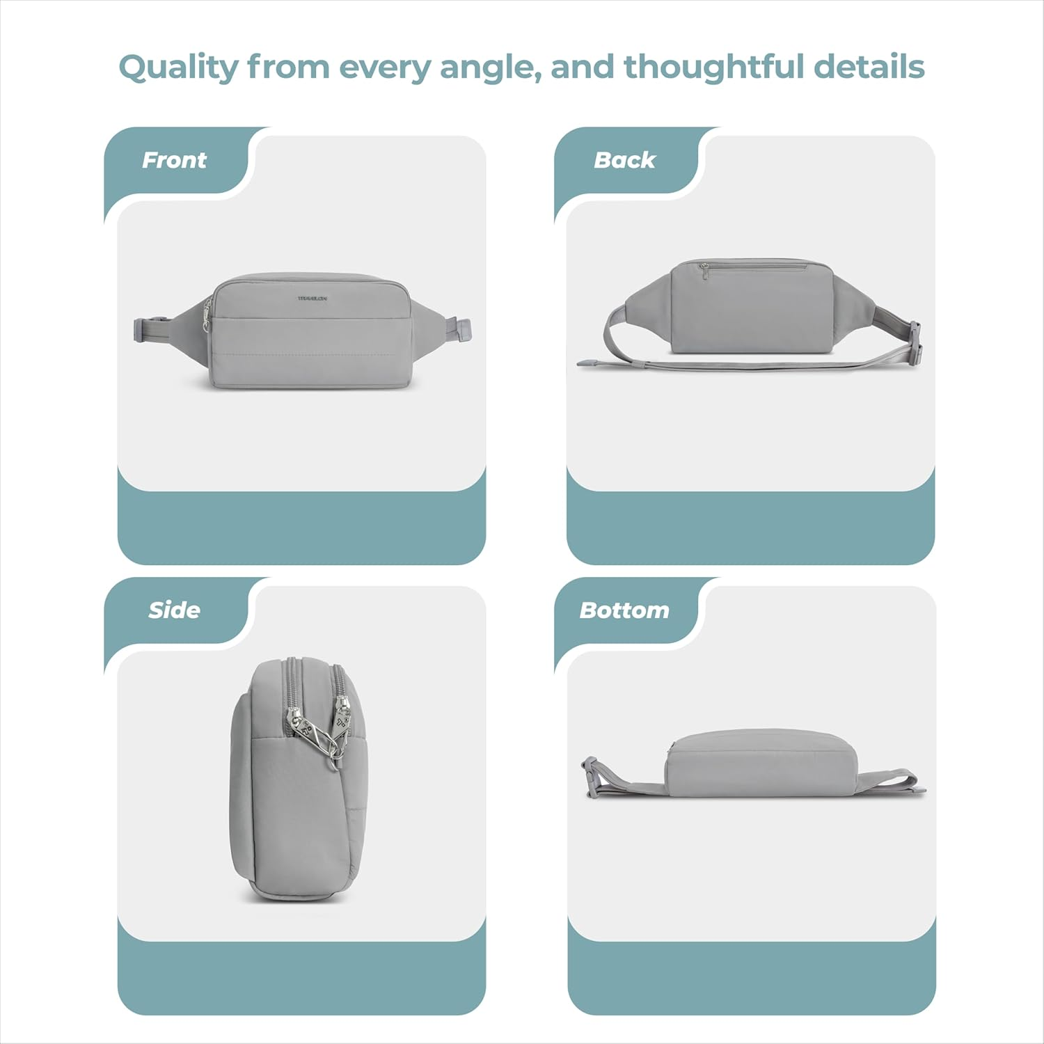 Travelon Anti-Theft Roam XL Belt Bag - Black image number 4