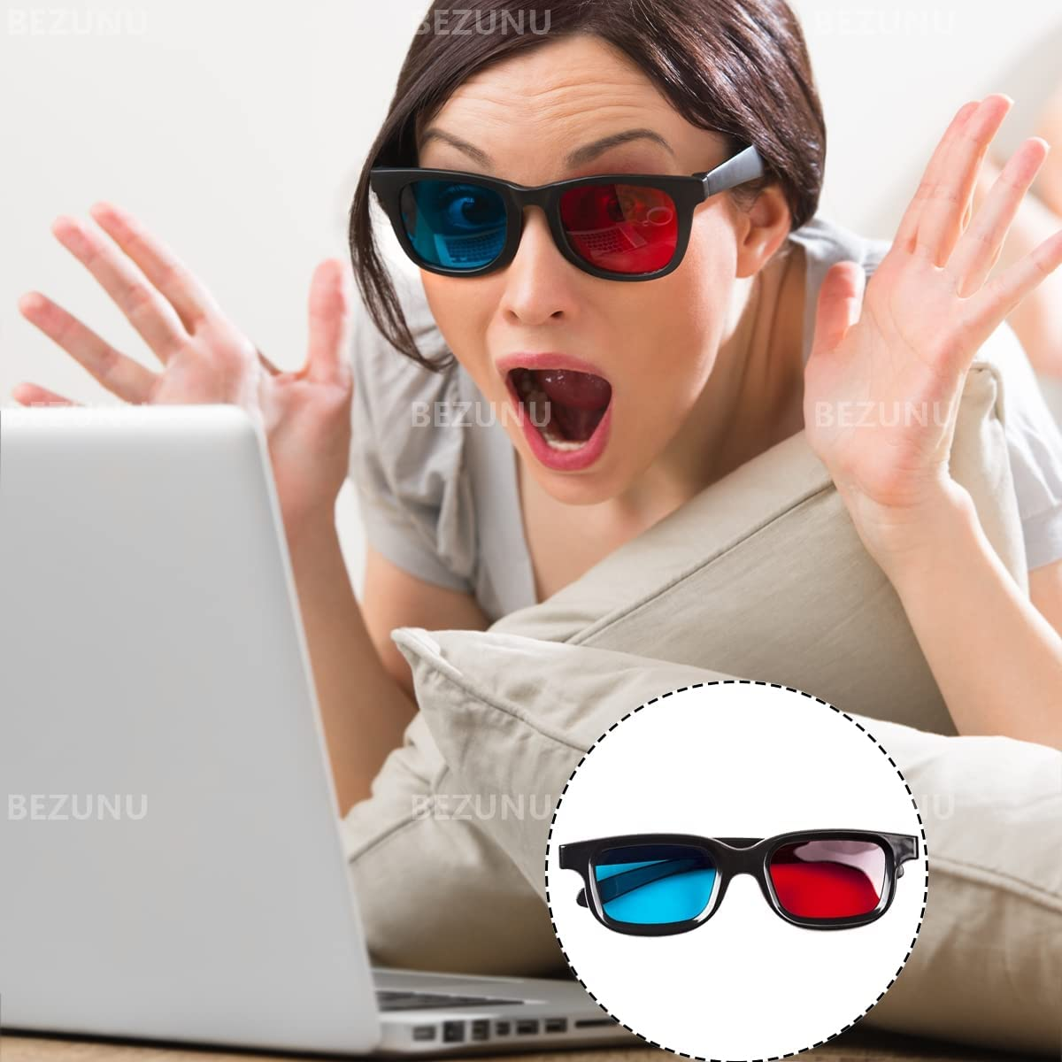 3D Glasses, 4 PCS Red & Blue Dimensional 3D Vision Glasses for TV, Movie, Game image number 5