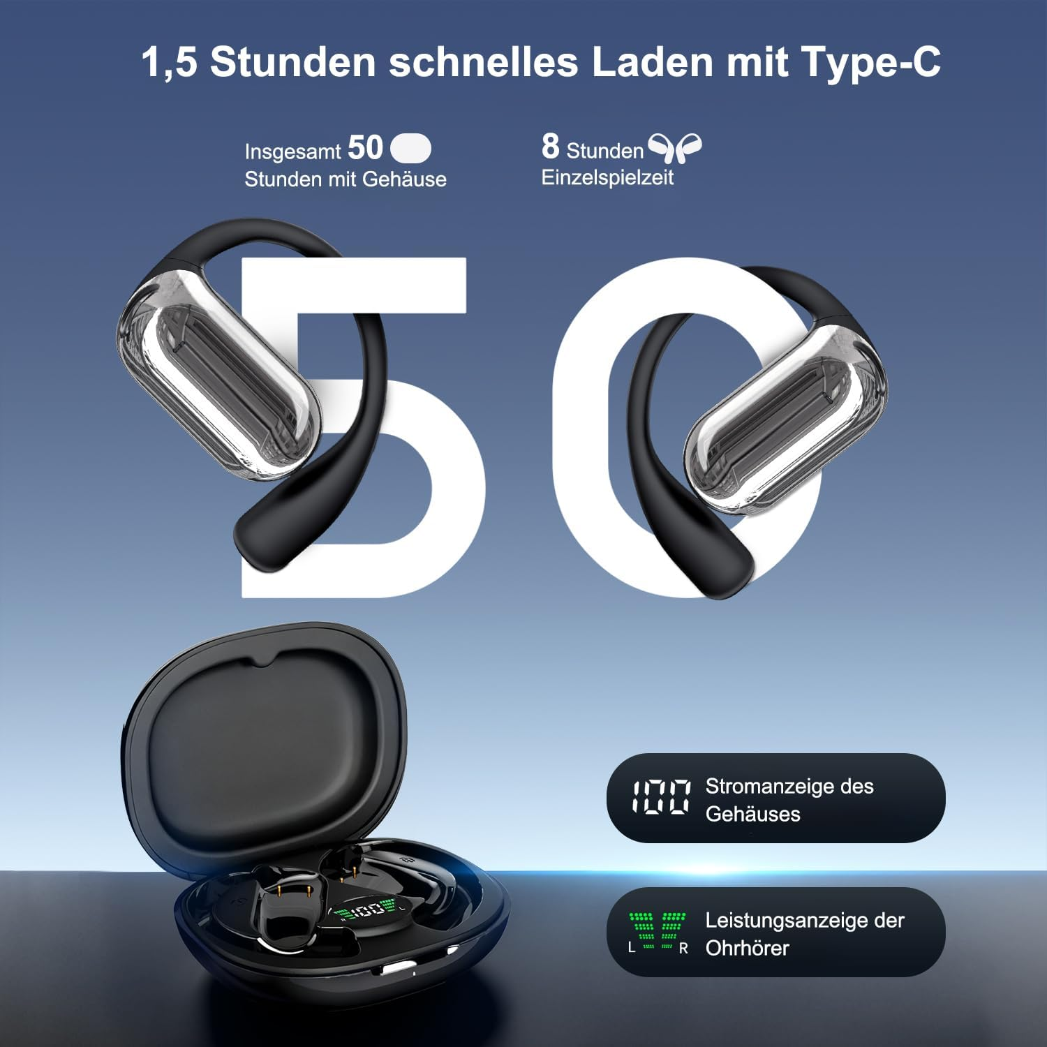 AI Translator Headphones Real Time Translation 144 Languages, 4-In-1 Bluetooth 6.1 Headset Wireless with App 180 Hours Standby Time Live Translation Headphones Earphones for Business, Travel, Study image number 2