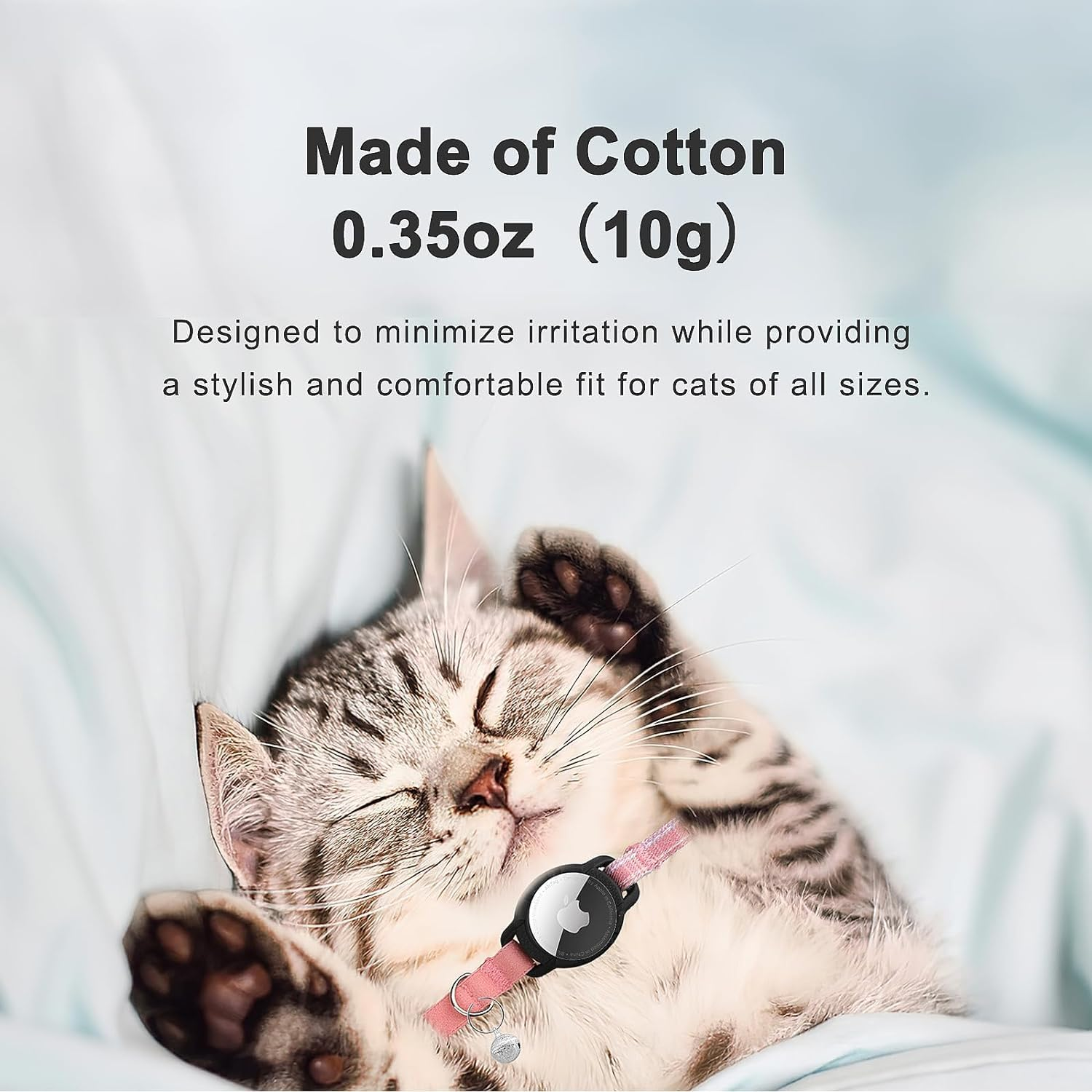 HHXWAN Airtag Cat Collar, Integrated GPS Cat Collar with Apple Air Tag Holder, QR Code Name Tag, Cat ID Tag Personalized Cat Collars for Girl Boy Cats, Kittens and Puppies image number 6
