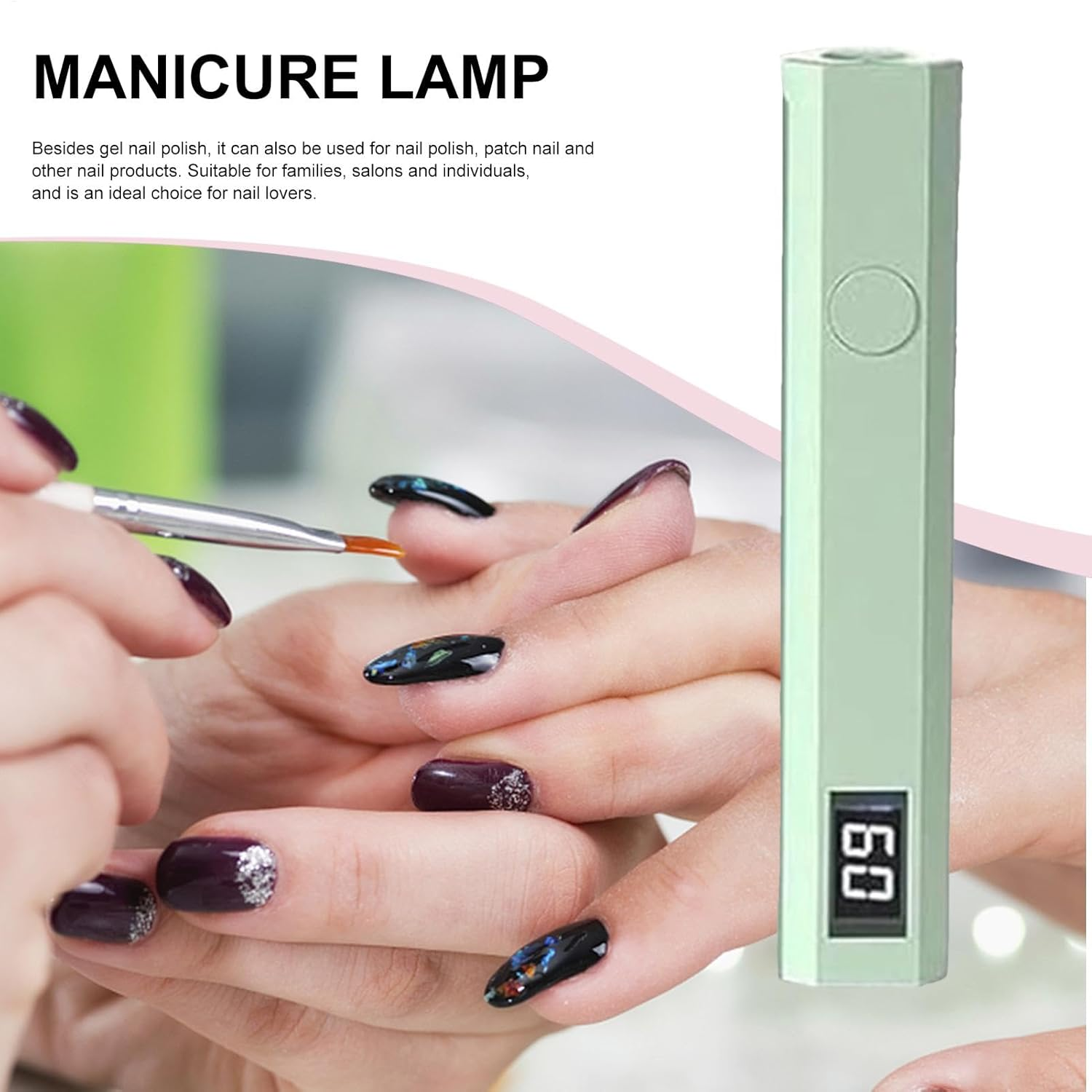 Gel Nail Lamp - Polish Gel Light UV LED Dryer | LED Nail Lamp | Manicure Lamp Portable | UV Nail Lamp for Gel Nails | USB Charging Nail Dryer Manicure Curing Device for Home Shops Beauty Salon