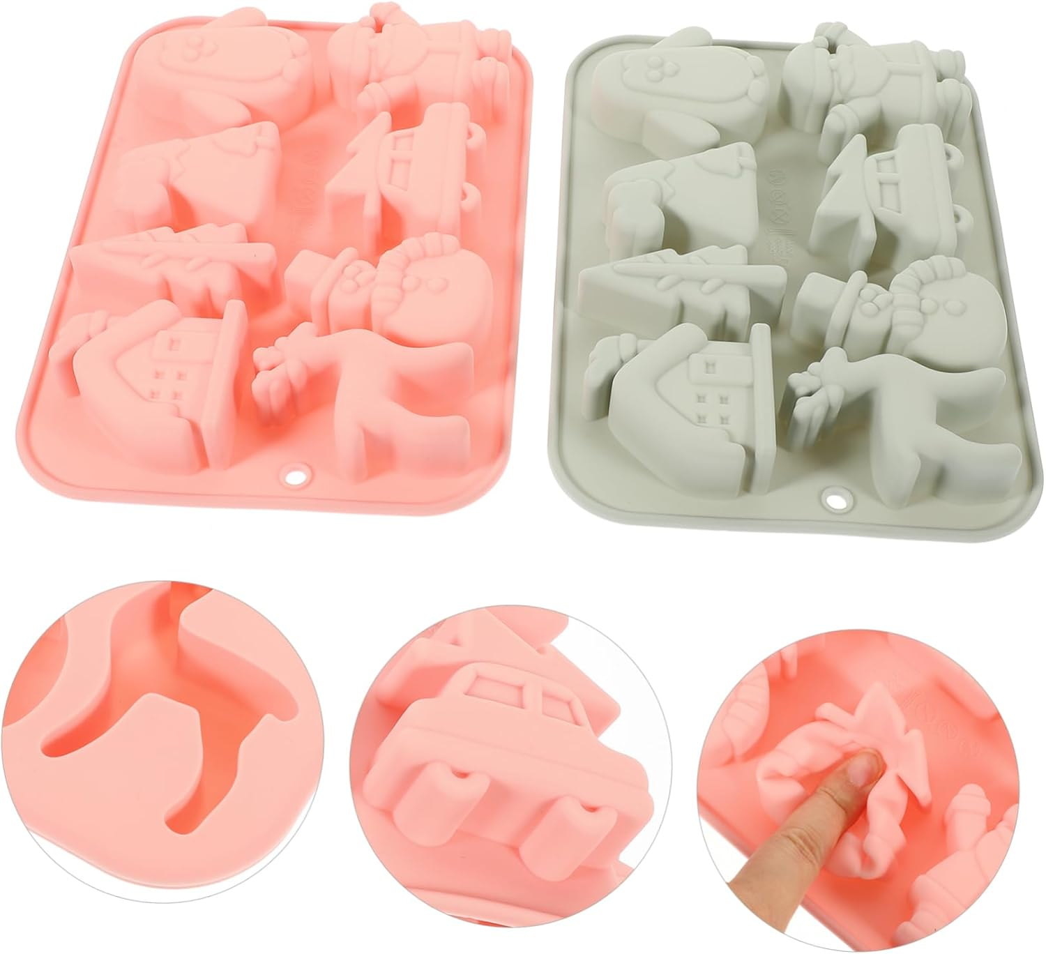 Set of 2 Christmas Silicone Molds Baking Tools for Chocolates Candies Easy to Use Non-Stick for Home Baking image number 6