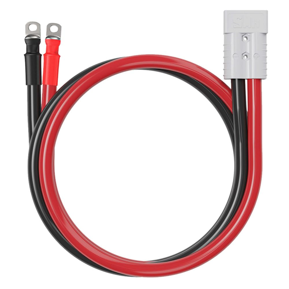 50A Fused 6AWG Anderson Connector to Battery Terminal Cable,O-Ring Dia.8Mm,Heavy Duty 13.5Mm&sup2; Power Cord for Solar,Battery Box,Camper Rv (Ad-8Mm Eyelets-Fused)