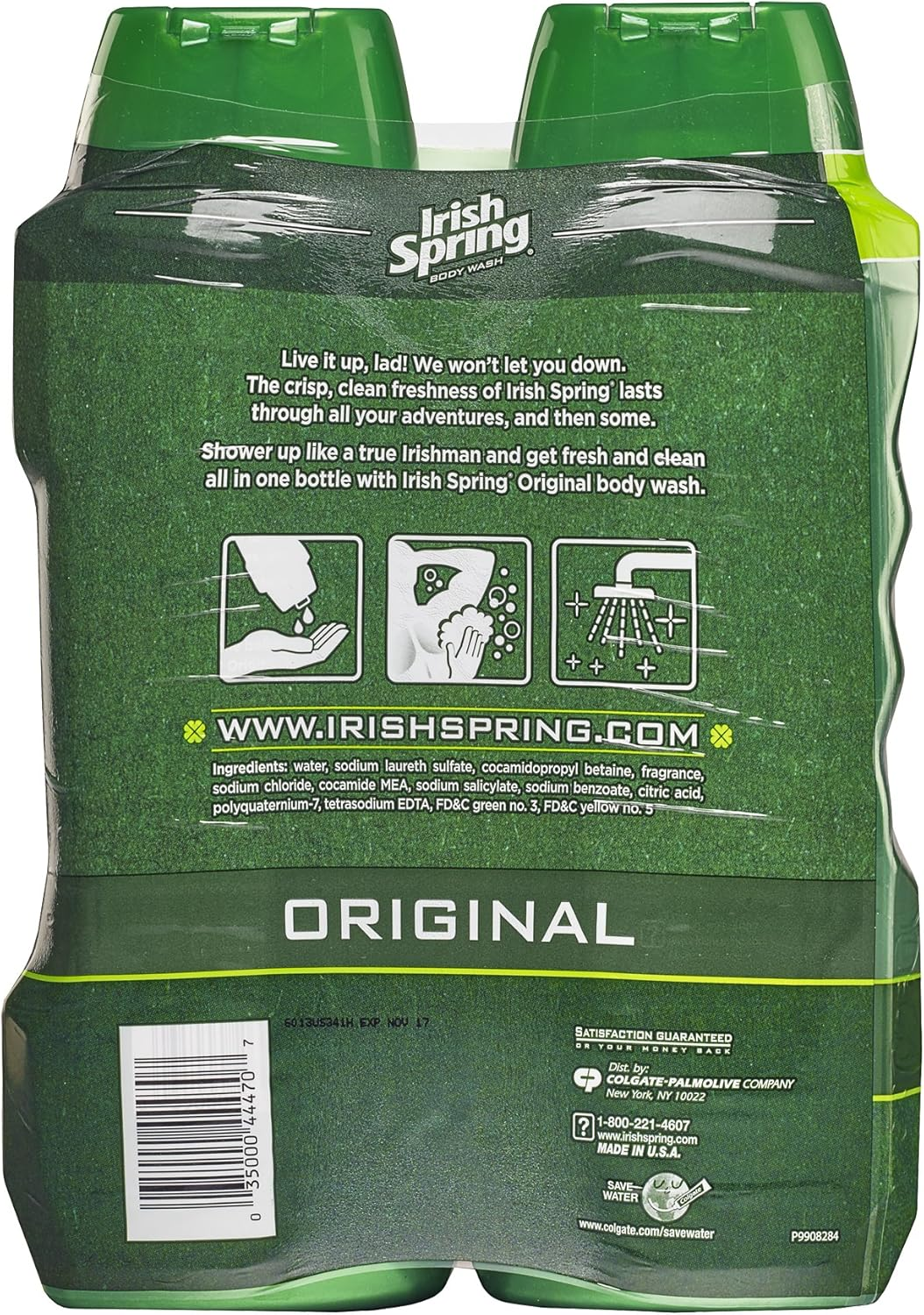 Irish Spring Body Wash for Men, Original- 32 Ounce (2 Count) 18 Oz (2 Pack) Original image number 5