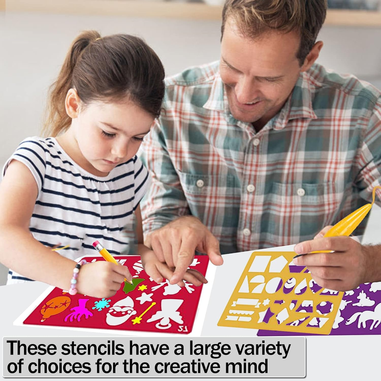 30 Pieces Drawing Stencils Set for Kids, Plastic Drawing Painting Stencil Templates for Kids Crafts School Art Projects, Journal Stencil with 400+ Images image number 4