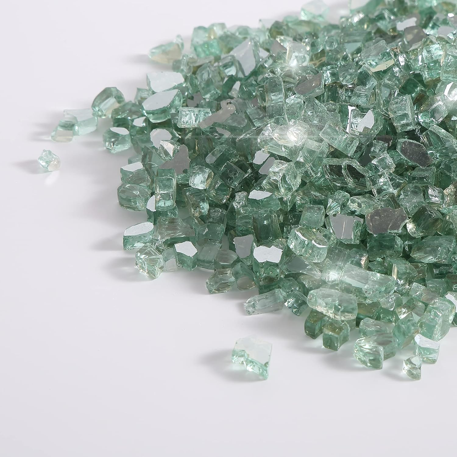 Empava 10 Lbs. 1/4-In Reflective Tempered Glass for Gas Fire Pit, Radiant Jade Green