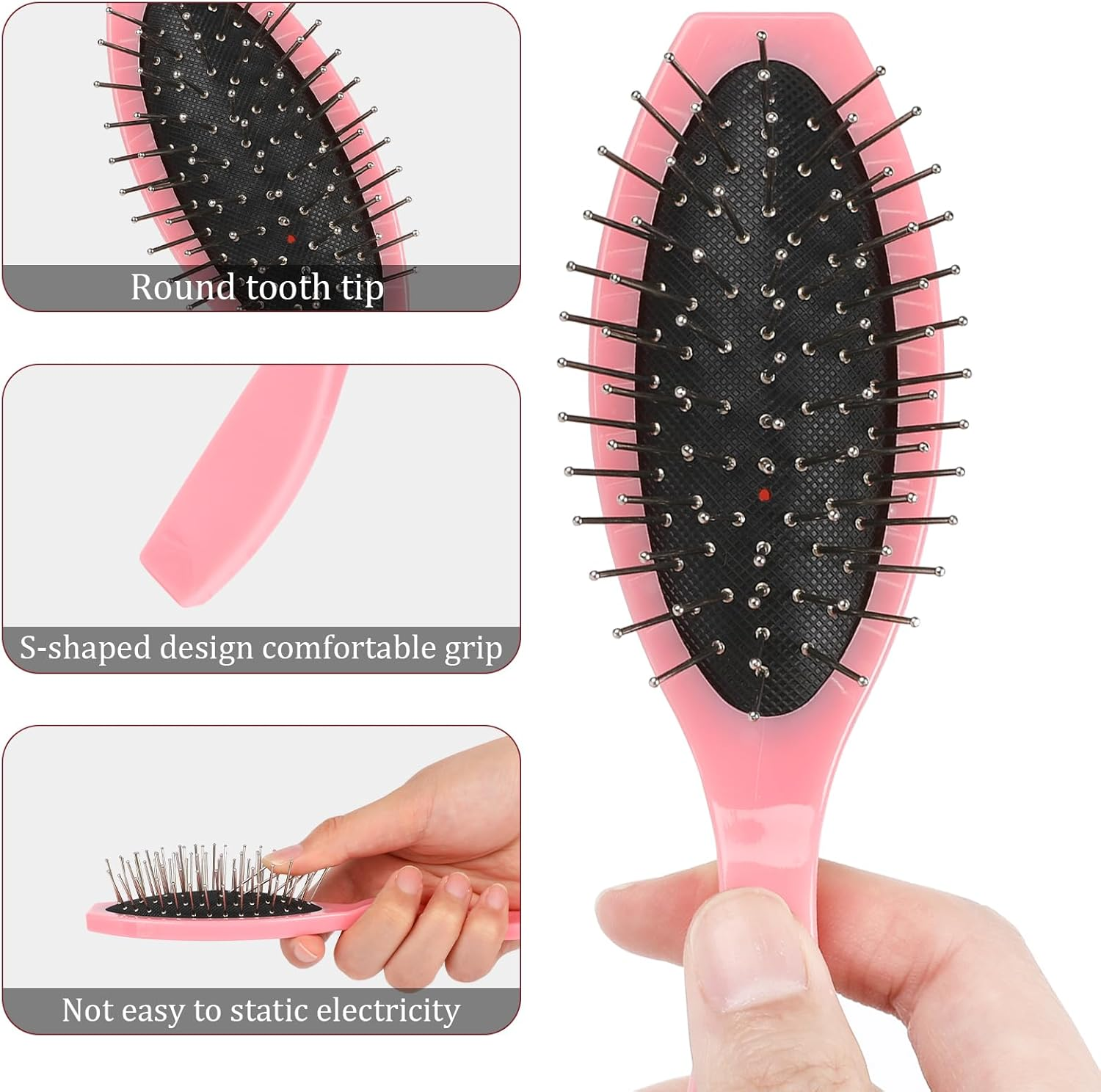 2 Pack Stainless Steel Wig Wire Brush, Portable Professional Synthetic Hair Brush and Combs for Wigs, Extensions, Women, Wig Brushes for Synthetic Hair image number 1