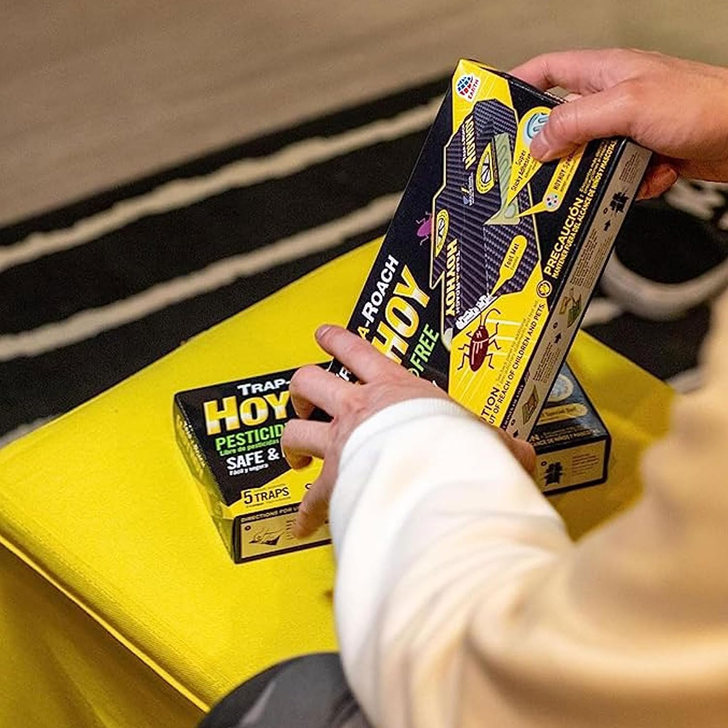 HOY HOY Trap a Roach - 10 Traps [2 Pack] Baited Glue Traps, Great for Home with Kids & Pets Indoor, Sticky Pest Control Trap, Roach Killer, Made in Japan image number 5