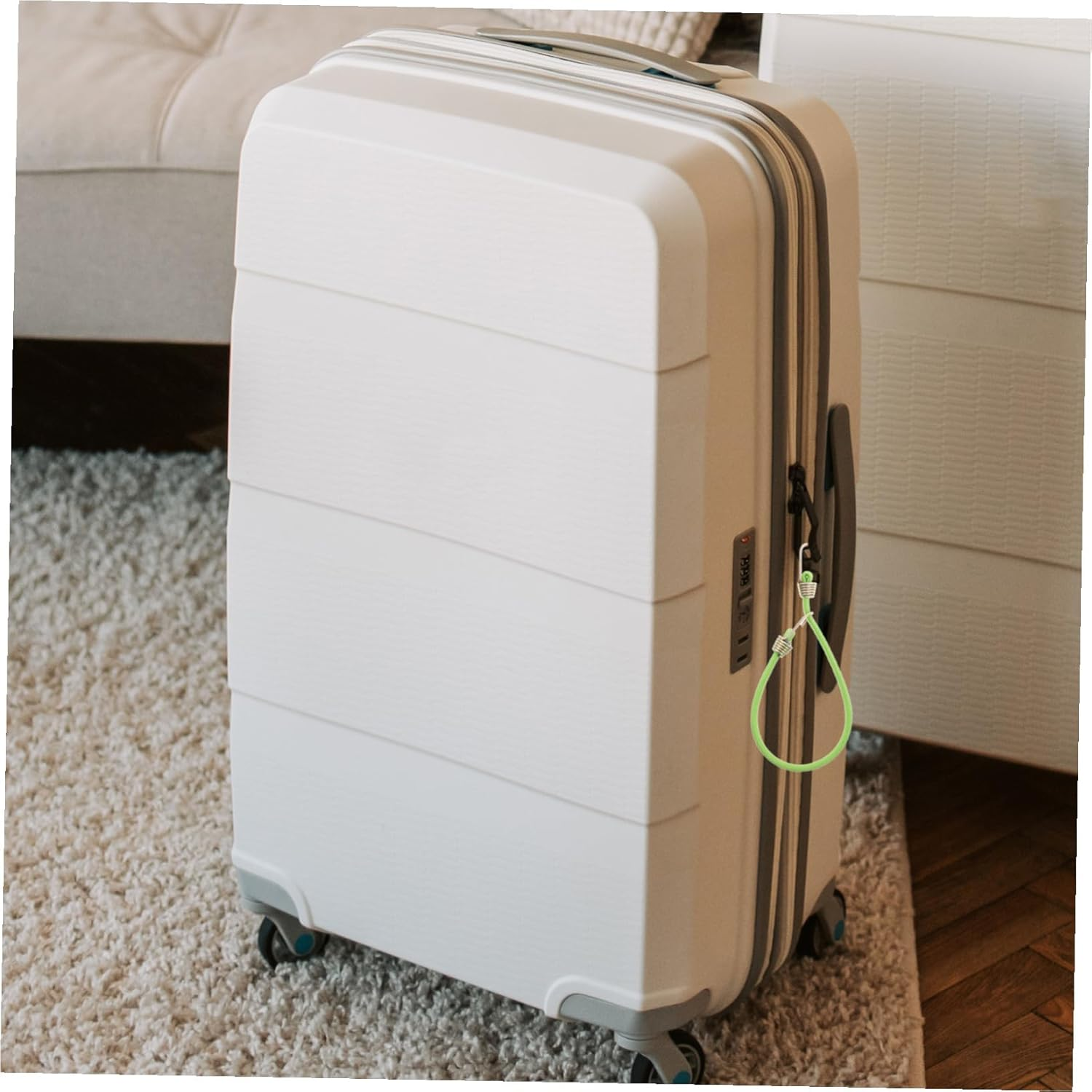 AKOOSY 10Pcs Mini Elastic Luggage Straps with Hooks, Short Stretchy Tie down Fasteners for Travel, Green 25Cm Bungee Cord Set for Suitcases and Camping image number 1