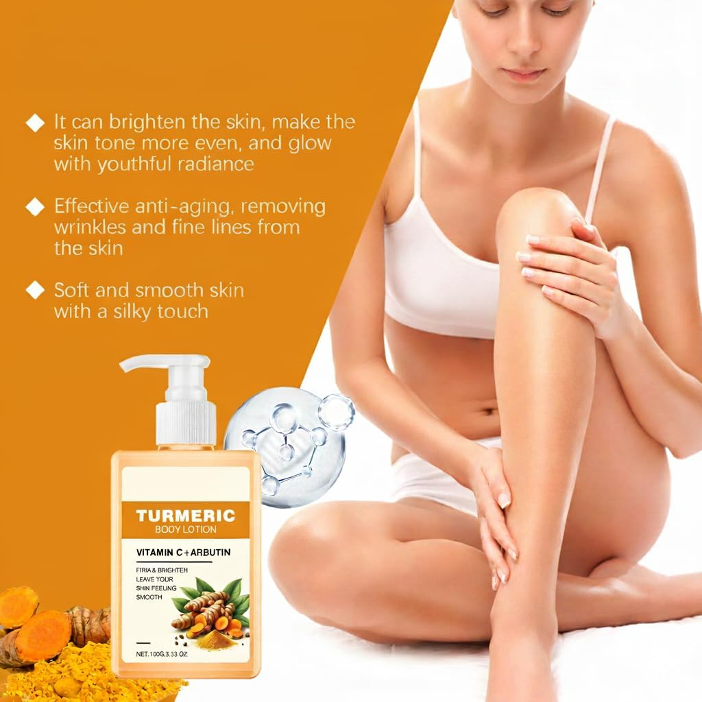 Vitamin C Turmeric Firming Brightening Cream, Turmeric Whipped Body Butter, Body Hydrator Serum, Skin Treatment Cream, Skin Firming and Tightening Lotion, Vitamin C Face Lotion Moisturizer (1PCS) - 4Pcs image number 7