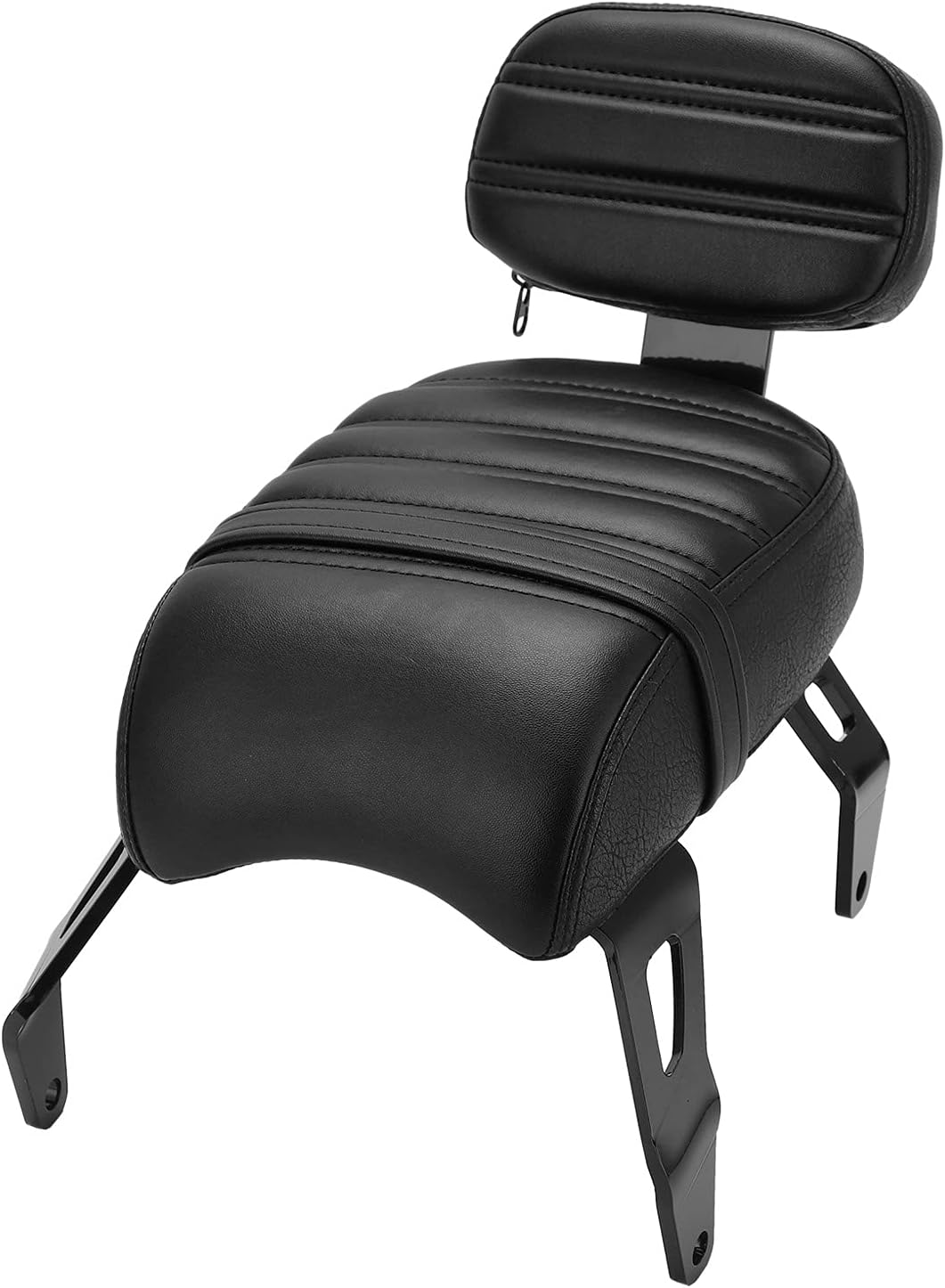 Passenger Seat Backrest, Detachable Rear Passenger Seat with Backrest Pad Set, Soft Leather Waterproof, Compatible with Indian Scout Bobber 2018-2021, Black, ABS image number 3