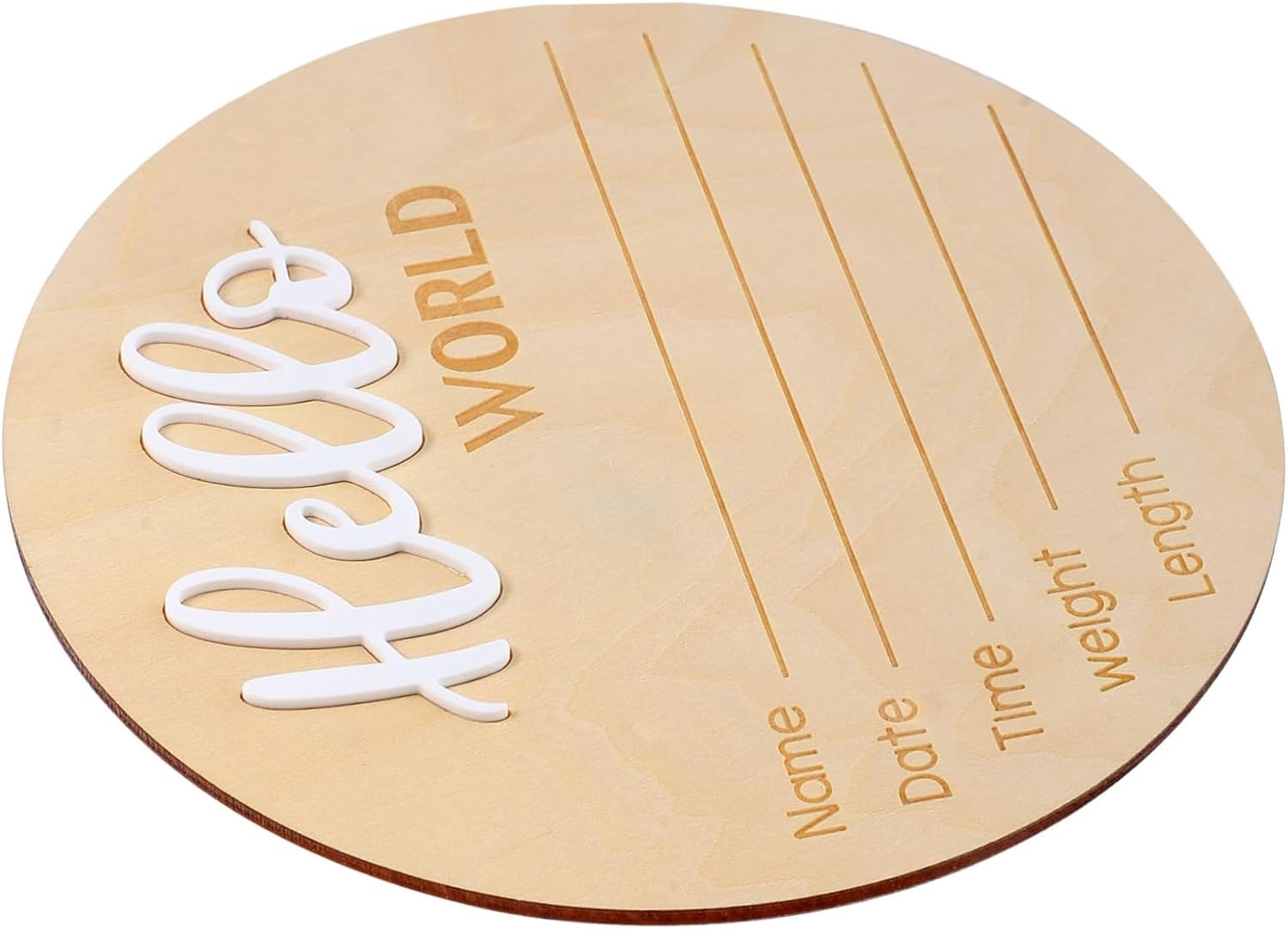 Wooden Birth Announcement Sign Newborn Name Sign Photo Prop for Hospital Girl Cherub Born image number 1