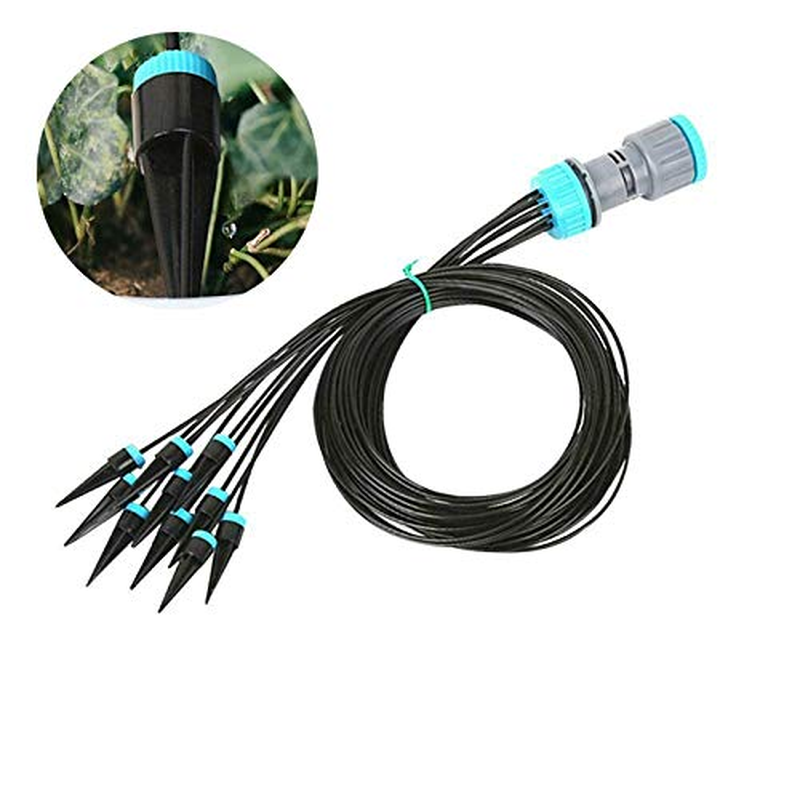 TF Micro Drip Irrigation Kit, DIY Plant Watering Kit Automatic Micro Flow Drip Watering Kit Garden Mist Cooling Irrigation System with Distribution Tubing Hose Nozzle for Plants