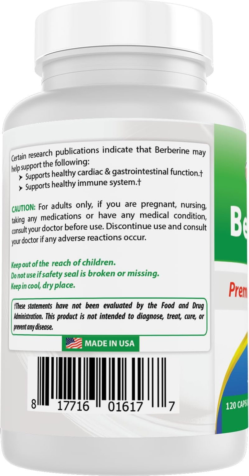 Best Naturals Berberine 500Mg 120 Capsules image number 4