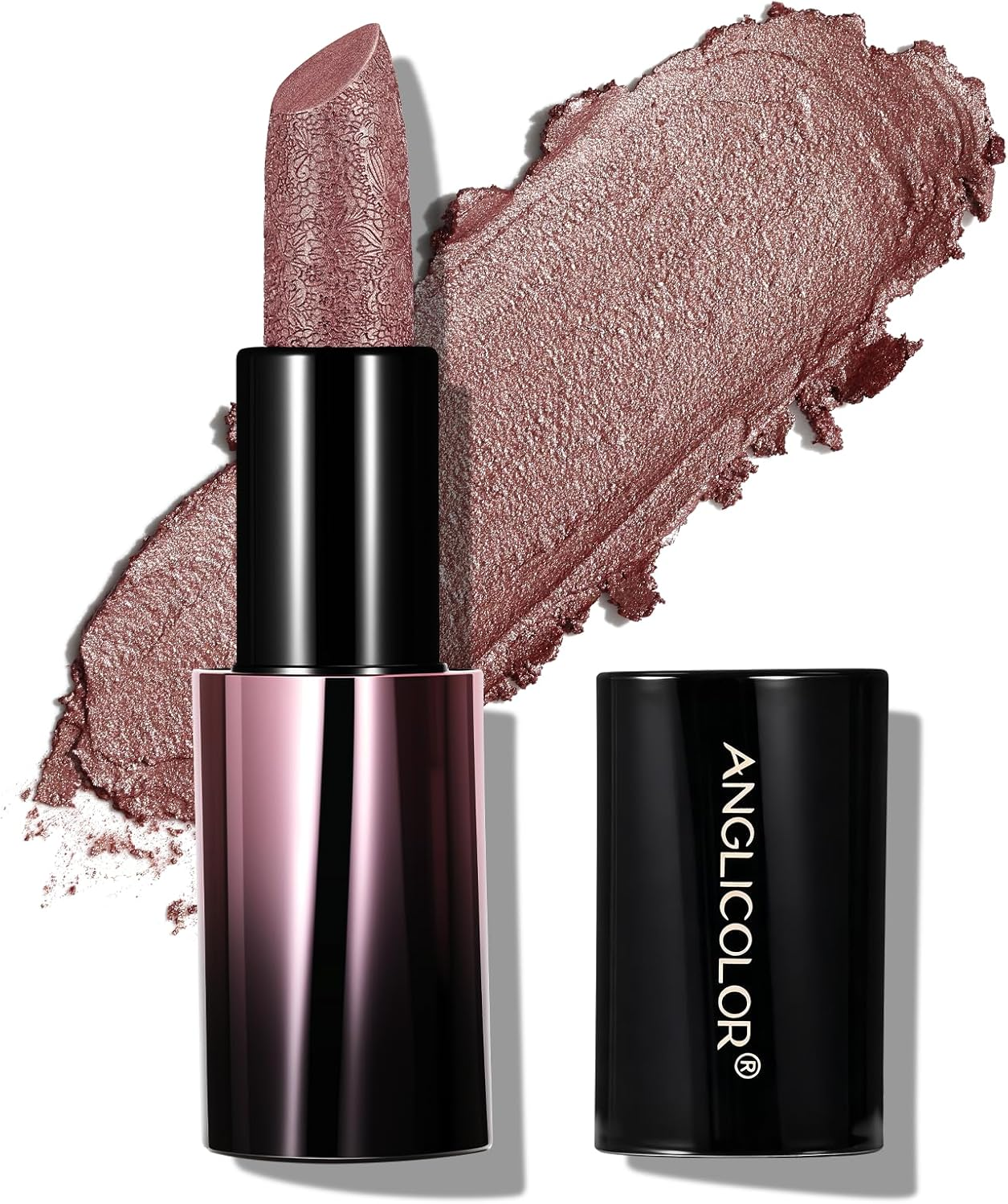 Anglicolor Metallic Gold Lipstick for Subtle 3D Shimmer Effect,Glitter Moisturising Lipstick,Vitamin E & Caster Seed Oil - Light,Soft Creamy Formula,Non-Sticky (04 SUNSET GILDED)