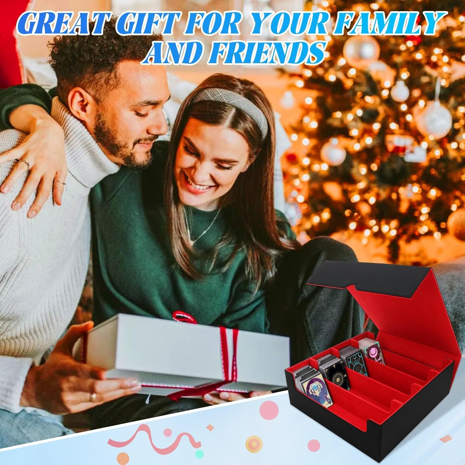 YOZOTI Card Deck Case for Trading Cards 2400+, Leather Magnetic Closure Commander Storage Box Magic Card Protectors Fit for Yugioh, MTG and Sport Cards&hellip; image number 2