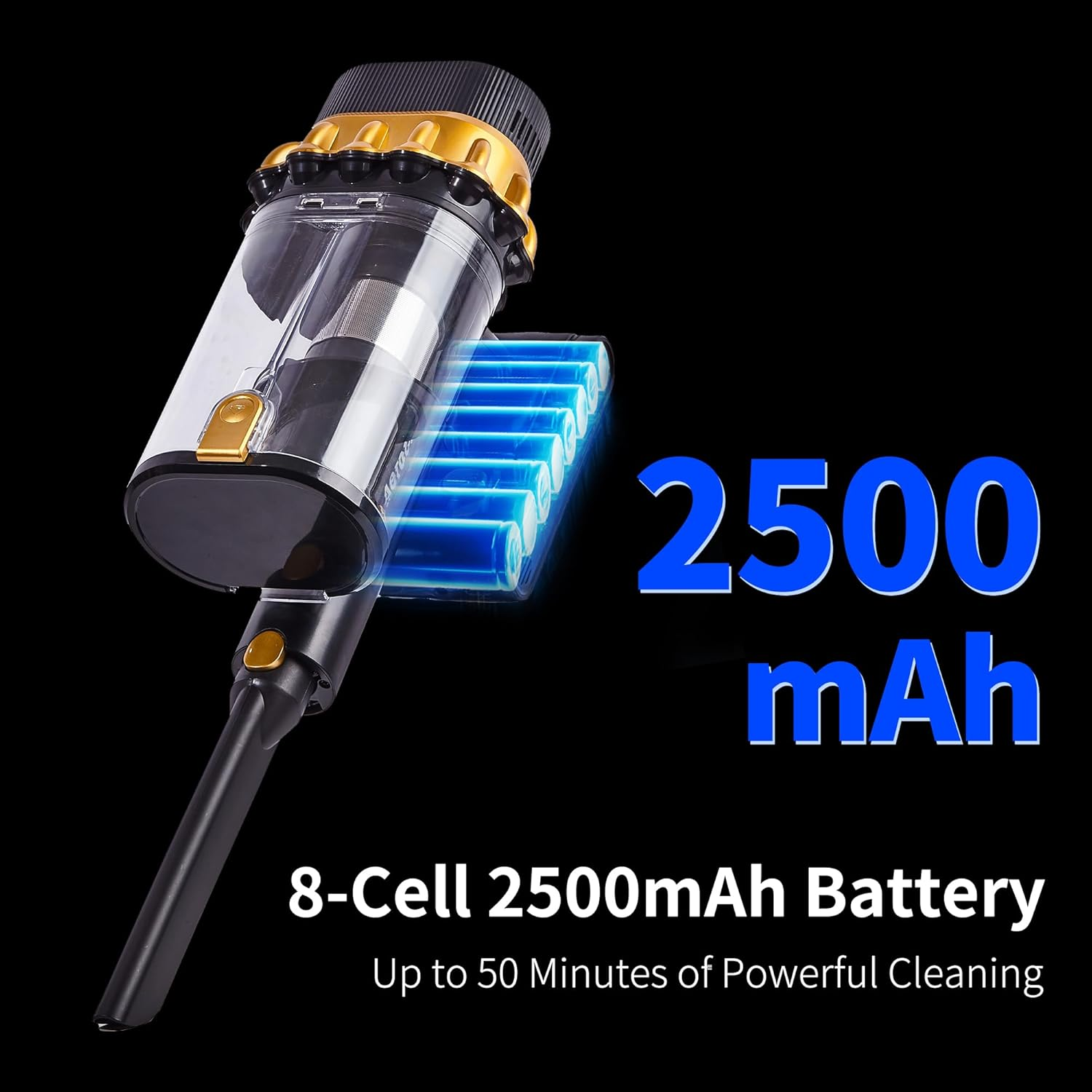 Cordless Stick Vacuum Cleaner, 45Kpa Powerful Suction, 550W Motor, 50 Min Runtime, Auto Mode, LED Display, Wall Mount, HEPA Filter &ndash; Ideal for Pet Hair, Hard Floors & Carpets image number 5