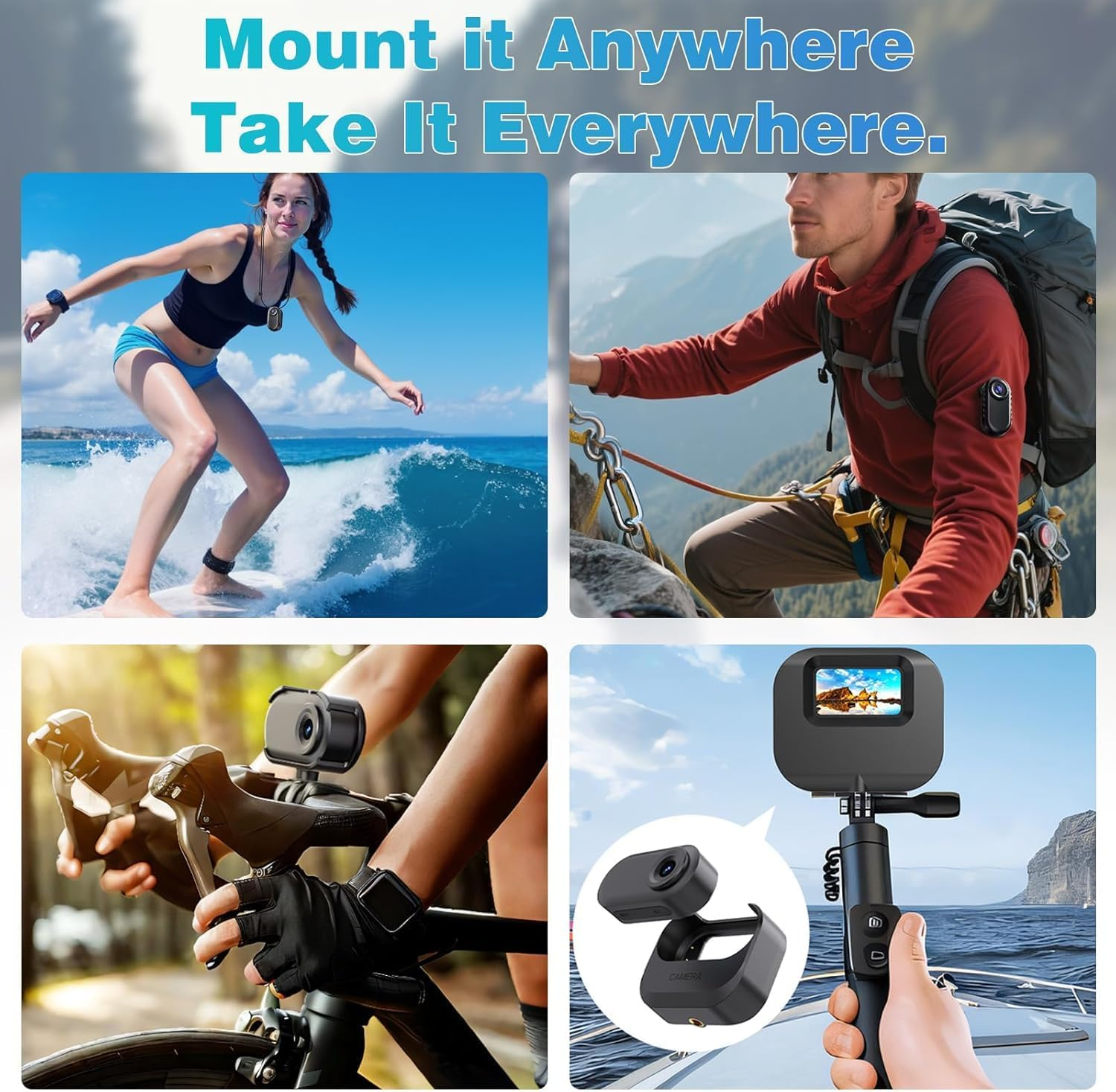 HUAJUN Action Camera, 1080P Thumb Camera with Magnetic Charging Compartment, 64GB Wearable Action Body Camera Helmet Cam for POV Recording, Outdoor Portable Riding,Vlogging, Pet Recorder image number 6