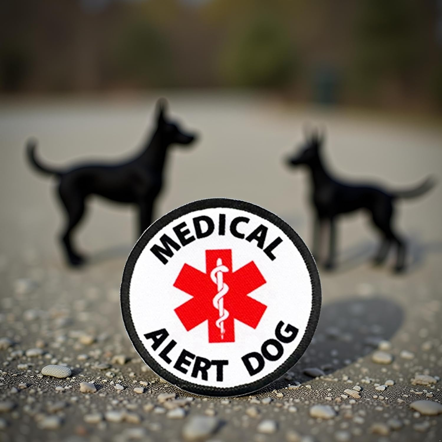 8CM / 3.12Inch Medical Alert Dog Service Dog Patch, Emergency Medical Services Dog Vest Patches, Tactical Hook Loop Embroidery Patch Dog Vest Harnesses (Medical Alert) image number 2