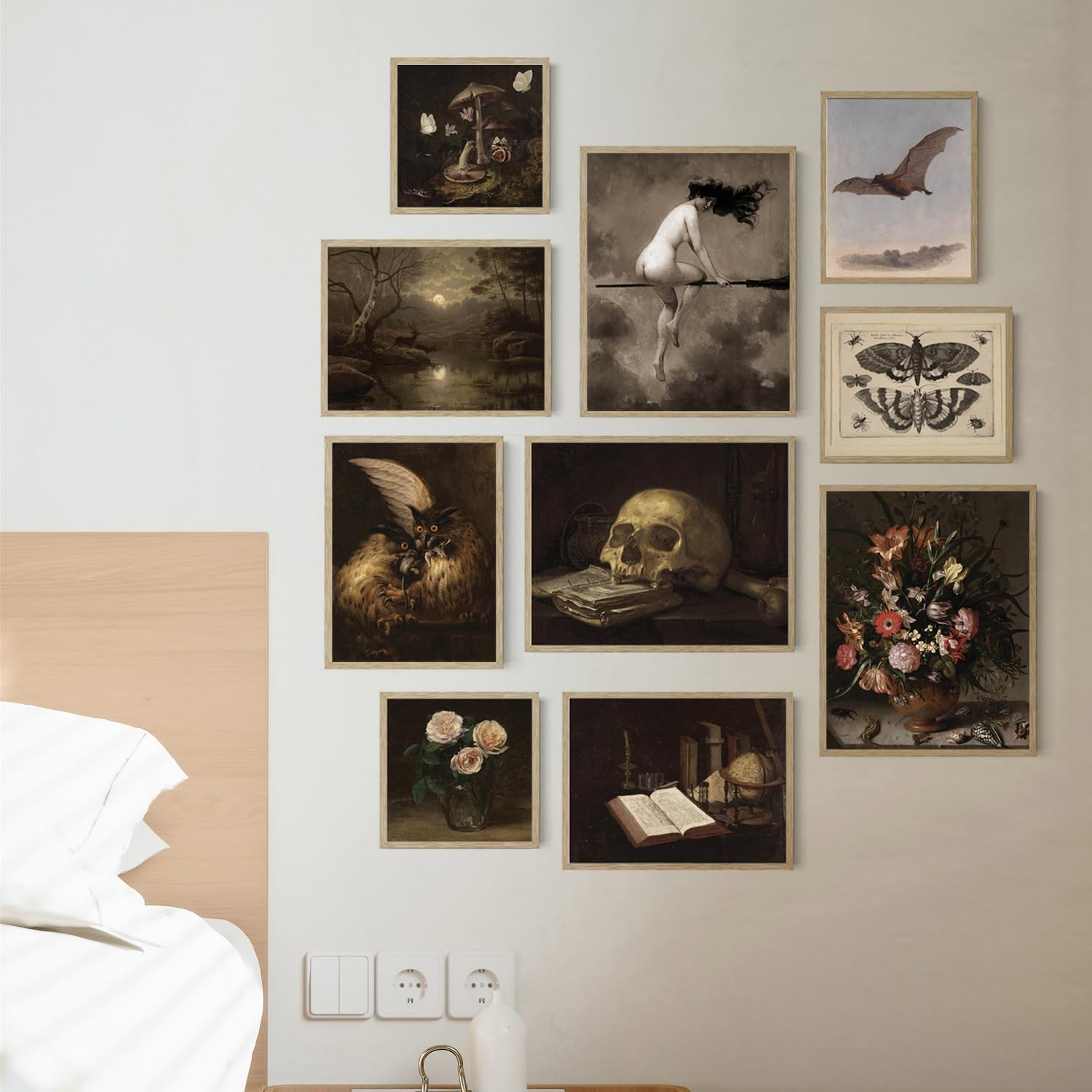 Dark Academia Room Decor Wall Art Prints Set of 10 Vintage Halloween Gothic Witchy Aesthetic Moody Goth Victorian Spooky Gallery Wall Decor for Home Bedroom Bathroom (UNFRAMED) image number 6
