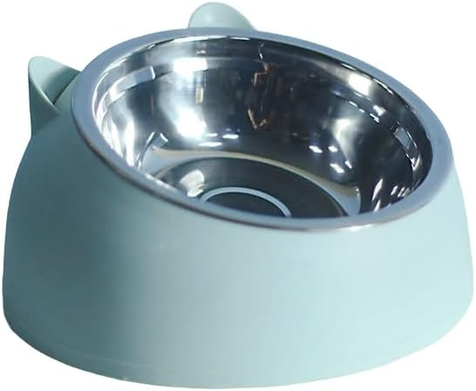 AIMALL Pet Dog Cat Food Bowl Raised No Slip Stainless Steel Tilted Water Food Feeder - Non-Slip & Bpa-Free for Healthy Feeding - Green image number 6
