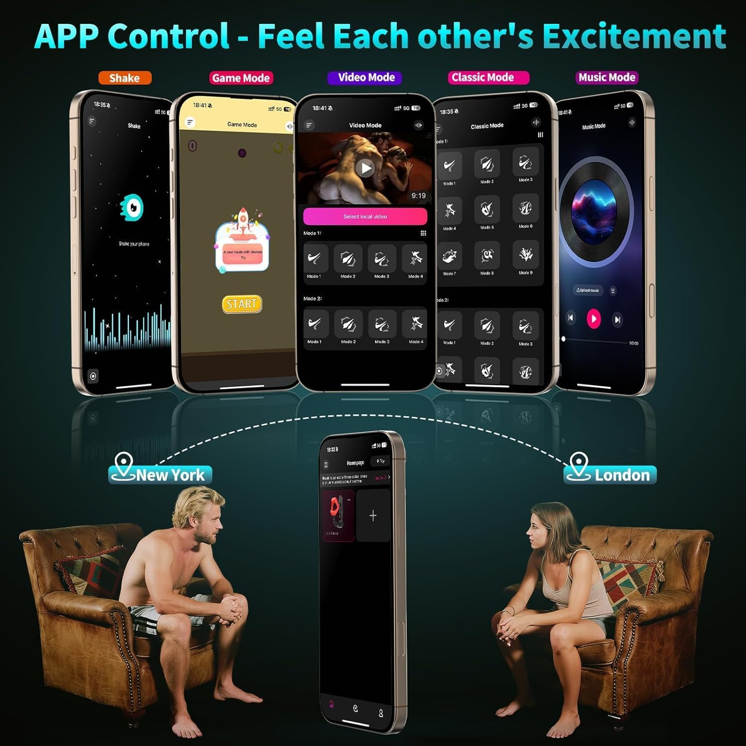 4 in 1 Prostate Sex Toys Male Massager, Vibrator with Penile Ring, APP Controlled Male Expander, Anal Plug Dildo Vibrator with 9 X 9 Thrust Modes Vibrating Portabl for Couple Sex Toys