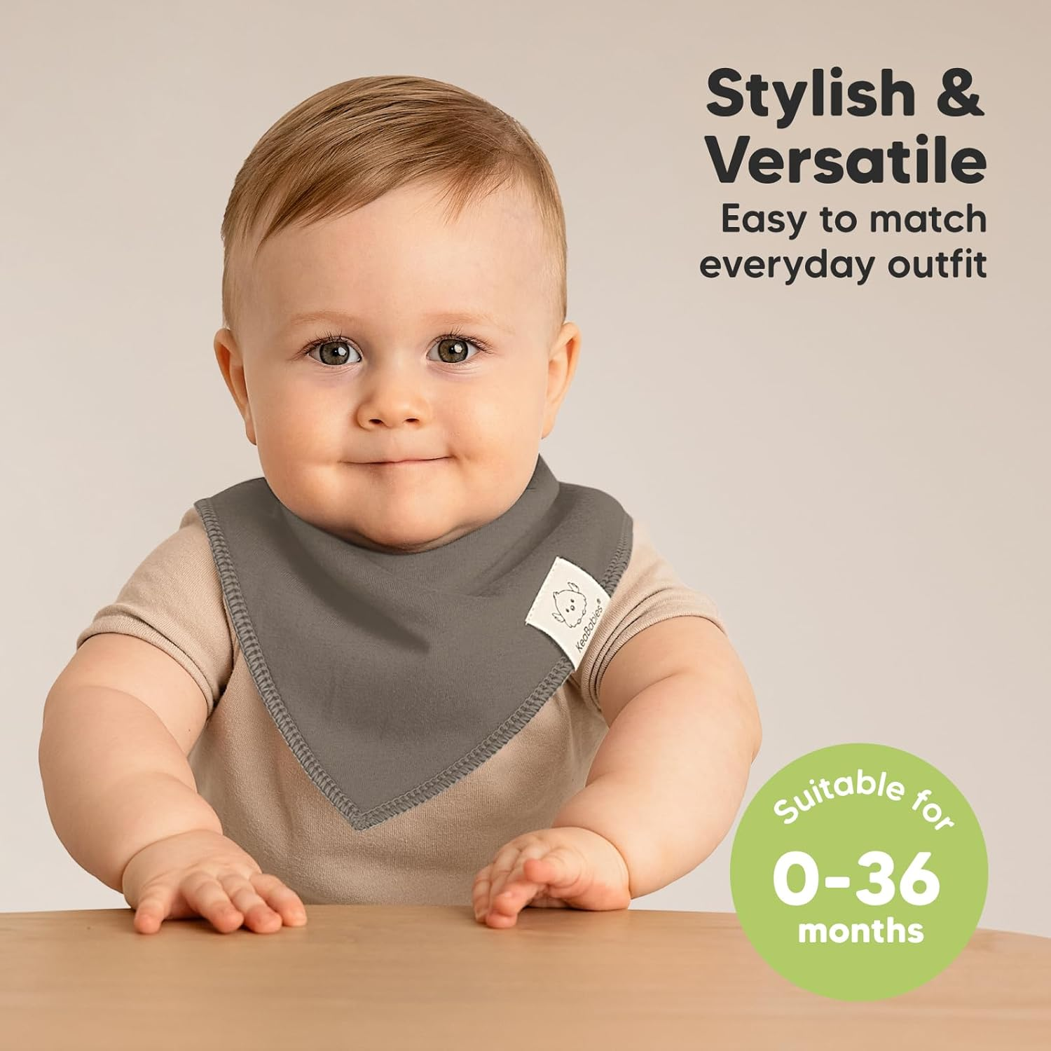 Keababies 8-Pack Organic Baby Bandana Bibs for Boys - Super Absorbent Baby Dribble Bibs for Drooling and Teething Infant, 100% Cotton Extra Soft for Newborn, Infant 0-36 Months (Terracotta) - Constellation image number 6