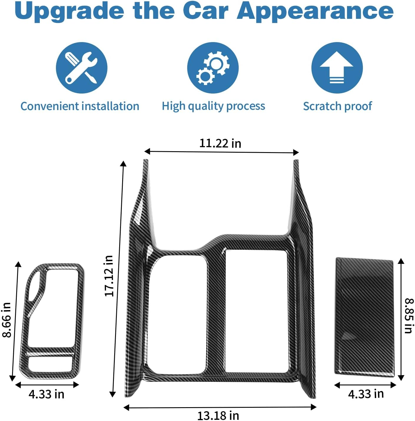 PDKLIN Carbon Fiber Gear Shift Panel Trim Cover Compatible with Dodge RAM TRX 2018 2019 2020 2021 2022 2023, ABS Interior Accessories image number 3