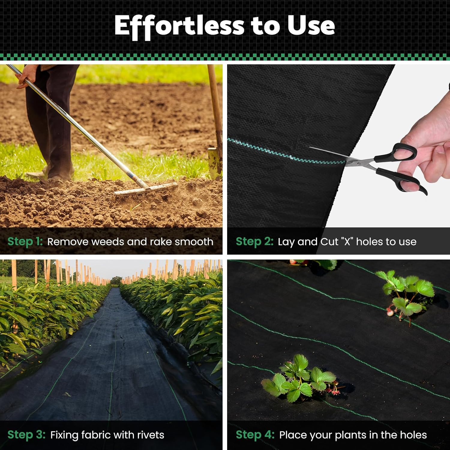 Advwin Weed Mat, 3.66 X 50M Weedmat Weed Control Mat, Woven Fabric Durable Barrier Matting, High Permeability & UV Resistant Woven Ground Cover for Outdoor Greenhouse Garden Lawn Supplies image number 3