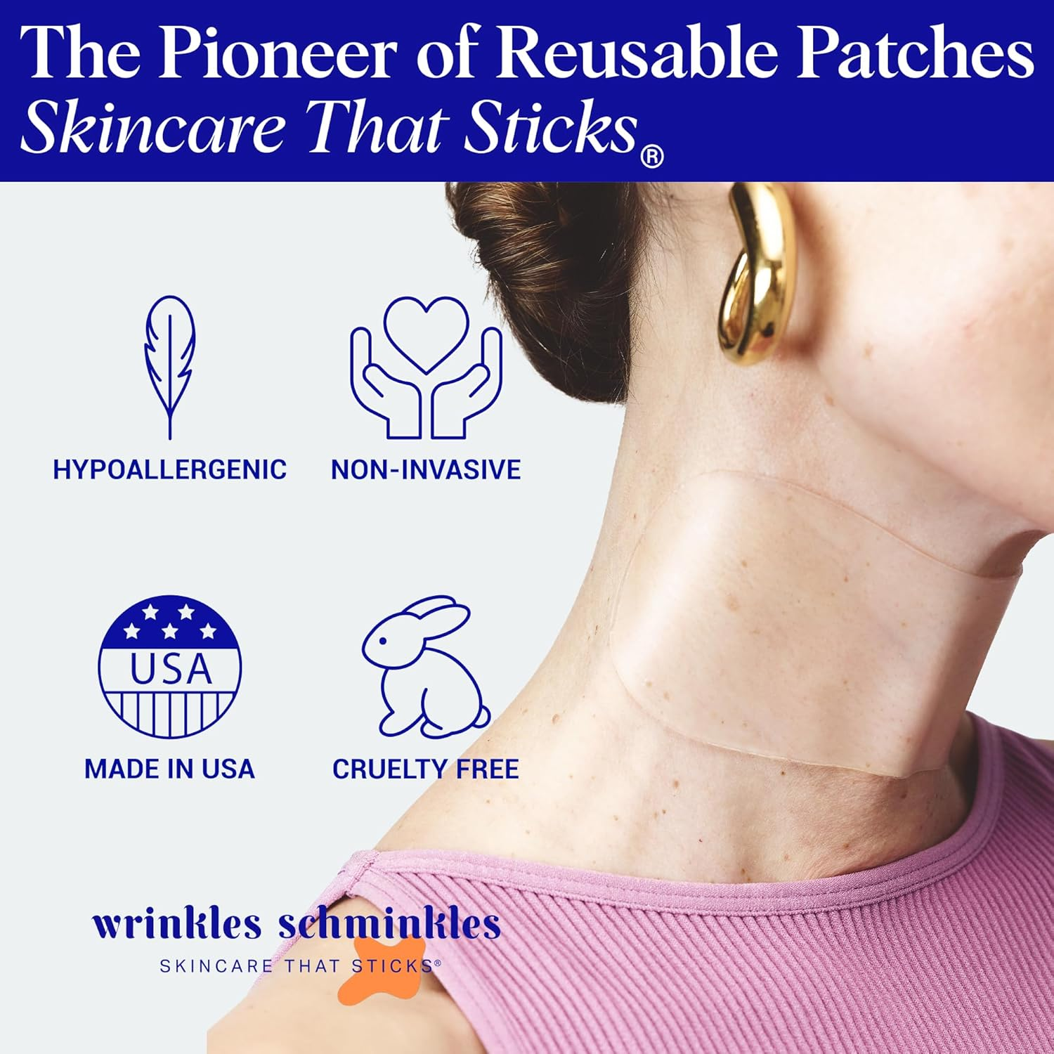 Wrinkles Schminkles Neck Wrinkle Patch - Reusable Silicone Smoothing Pads, Sensitively Formulated Wrinkle Patches. Reduce Wrinkles - Innovative Wrinkle Treatment - Targeting Neck Wrinkles (1 Pack) image number 6