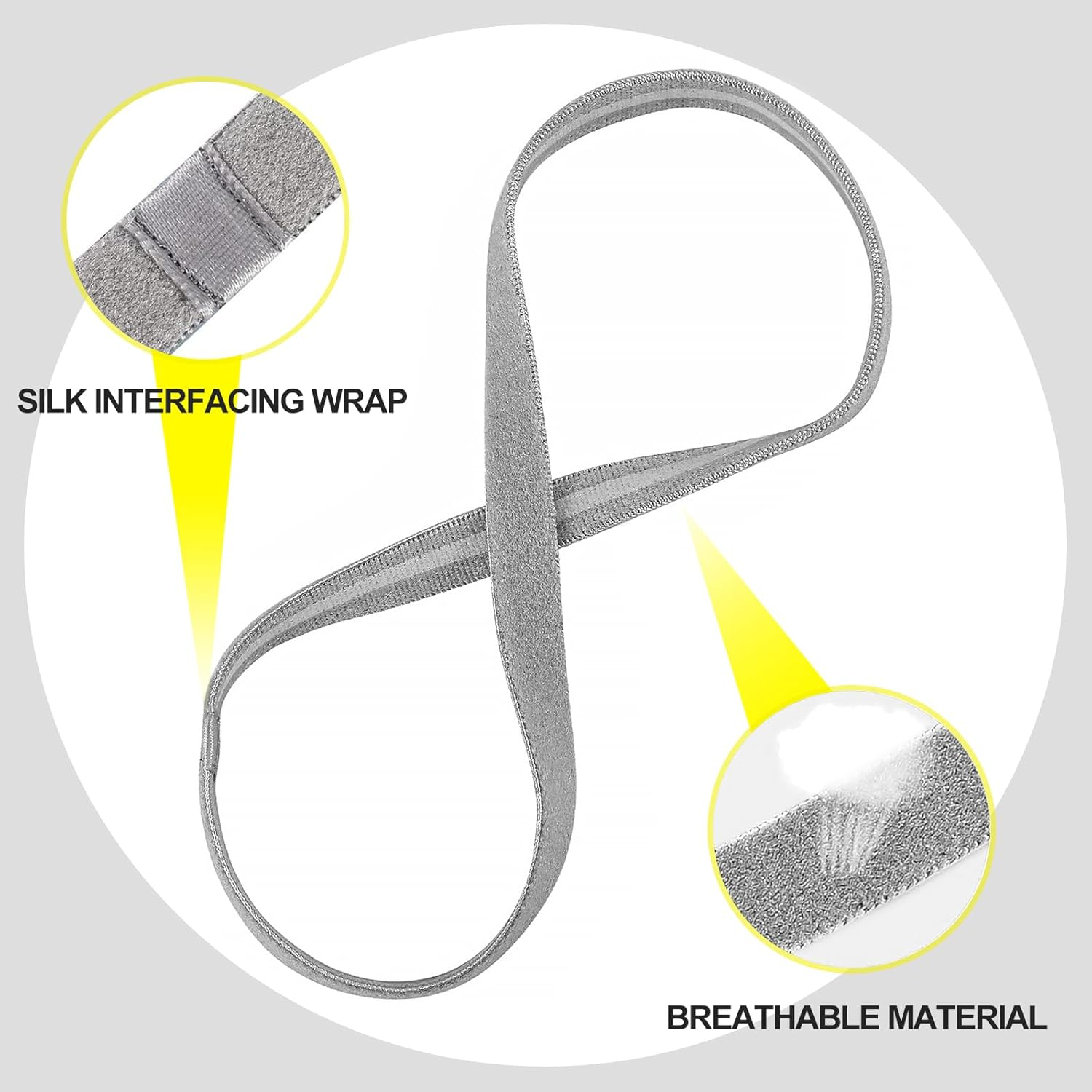 Sularpek Headband, Thick Non-Slip Elastic Sport Headbands, Unisex Headbands for Women&rsquo;S Hair, Elastic Silicone Grip Exercise Hair, Breathable Hairband for Sweat-Wicking for Doing Workout, Yoga image number 6