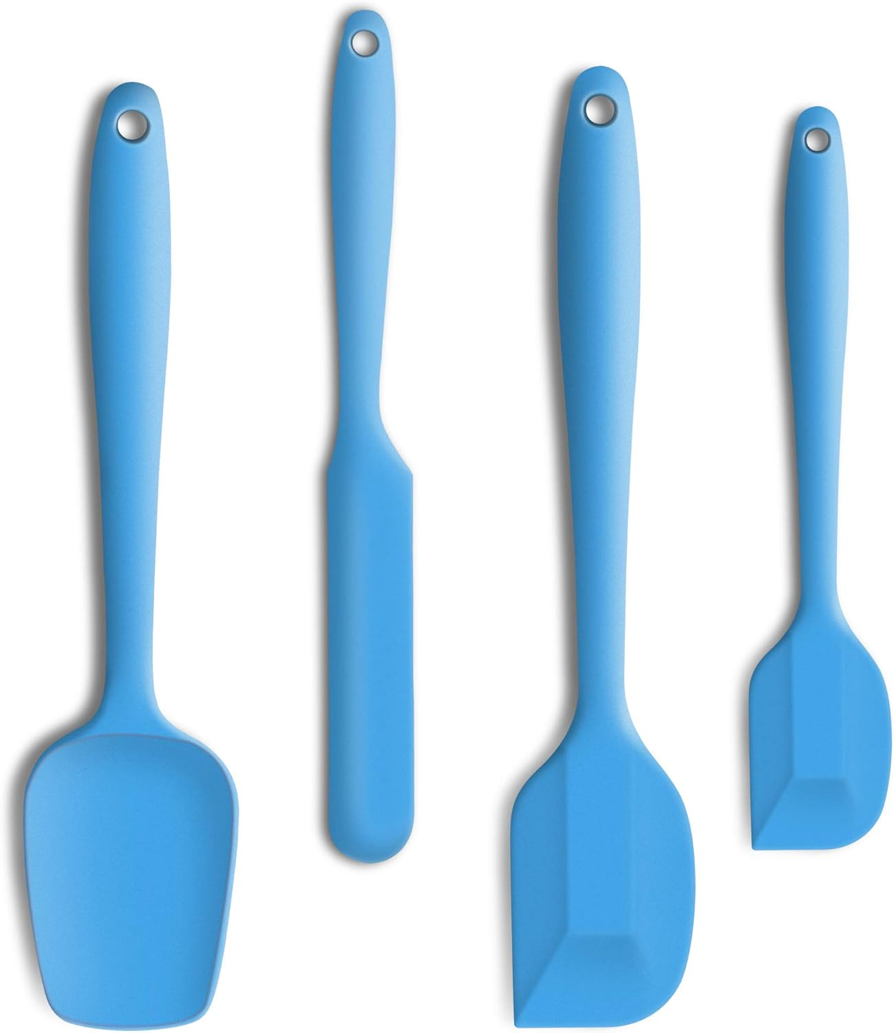 Non-Stick 3-Piece Silicone Spatula Set, High Heat-Resistant Good Grips Rubber Spatulas with Stainless Steel Core, Blue