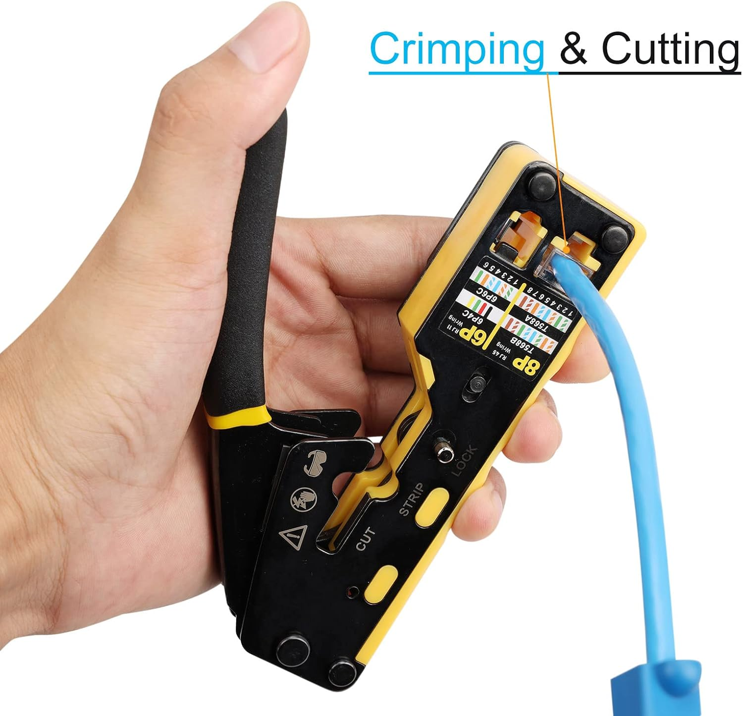 Solsop Pass through RJ45 Crimp Tool Kit Ethernet Crimper CAT5 Cat5E Cat6 Crimping Tool Kit