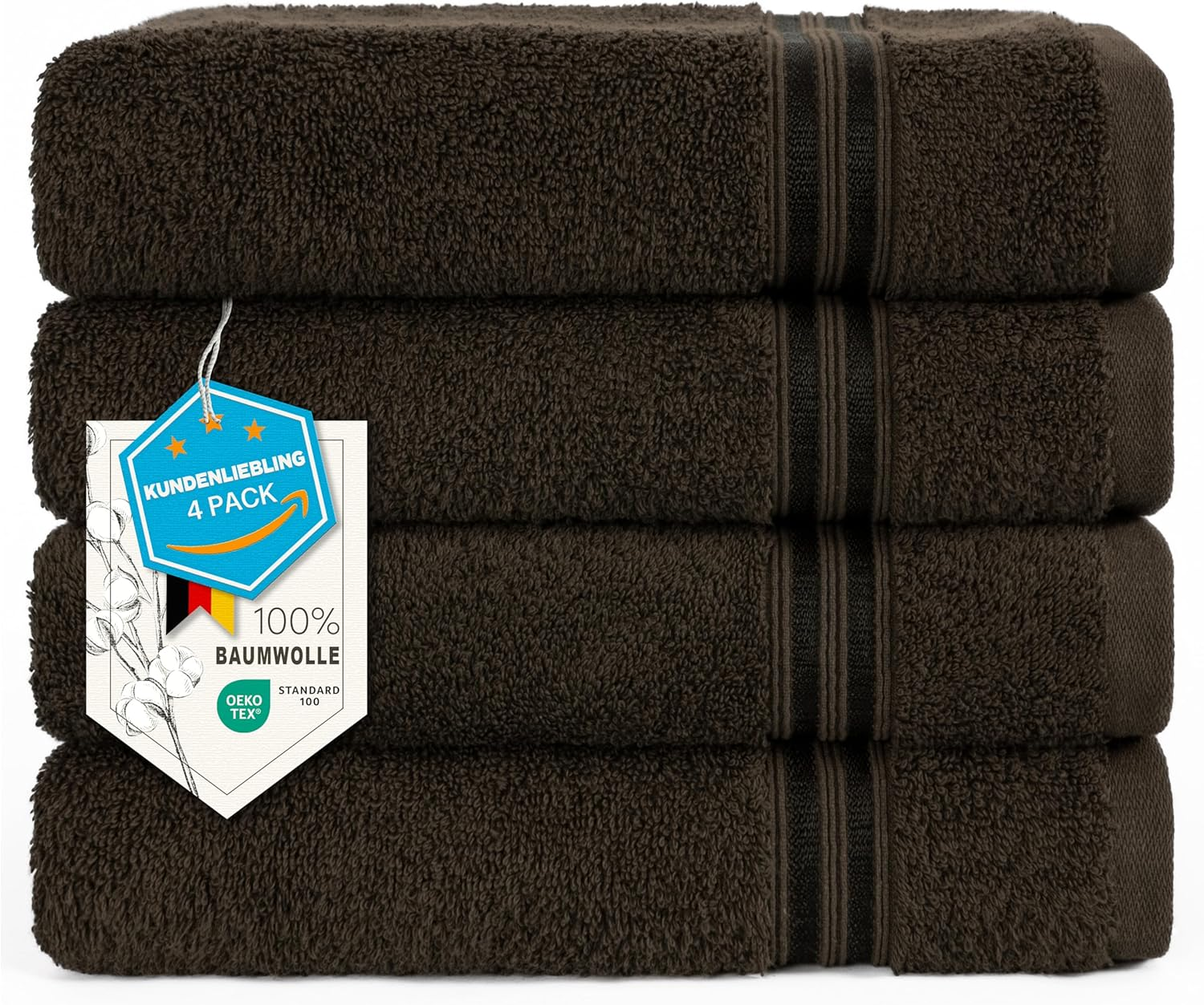 Hammetex 100% Cotton Women'S Hair Towels, Pack of 2, Fluffy, Quick Absorbent, Quick-Drying Hair Turban Hair Towels with Button, Black