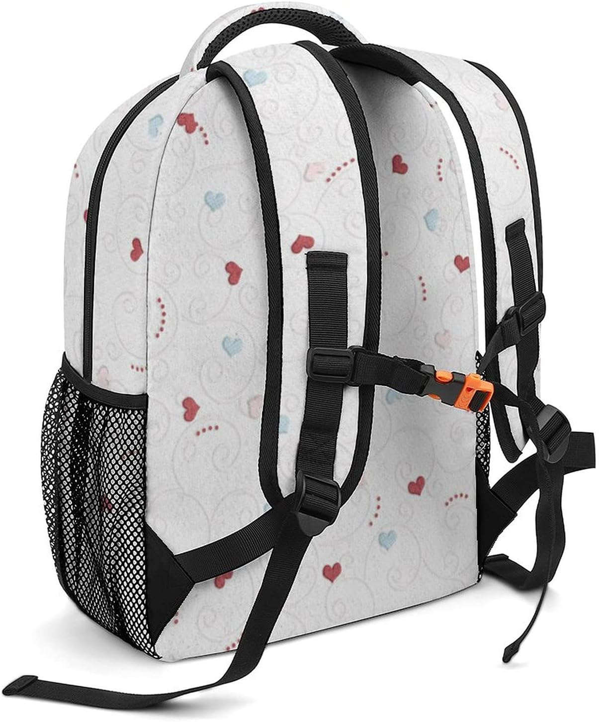 Oxford Cloth Children'S Backpack Pretty Decorative Texture Pattern Heart School Backpack for Girls,Adjustable Shoulder Waterproof image number 2