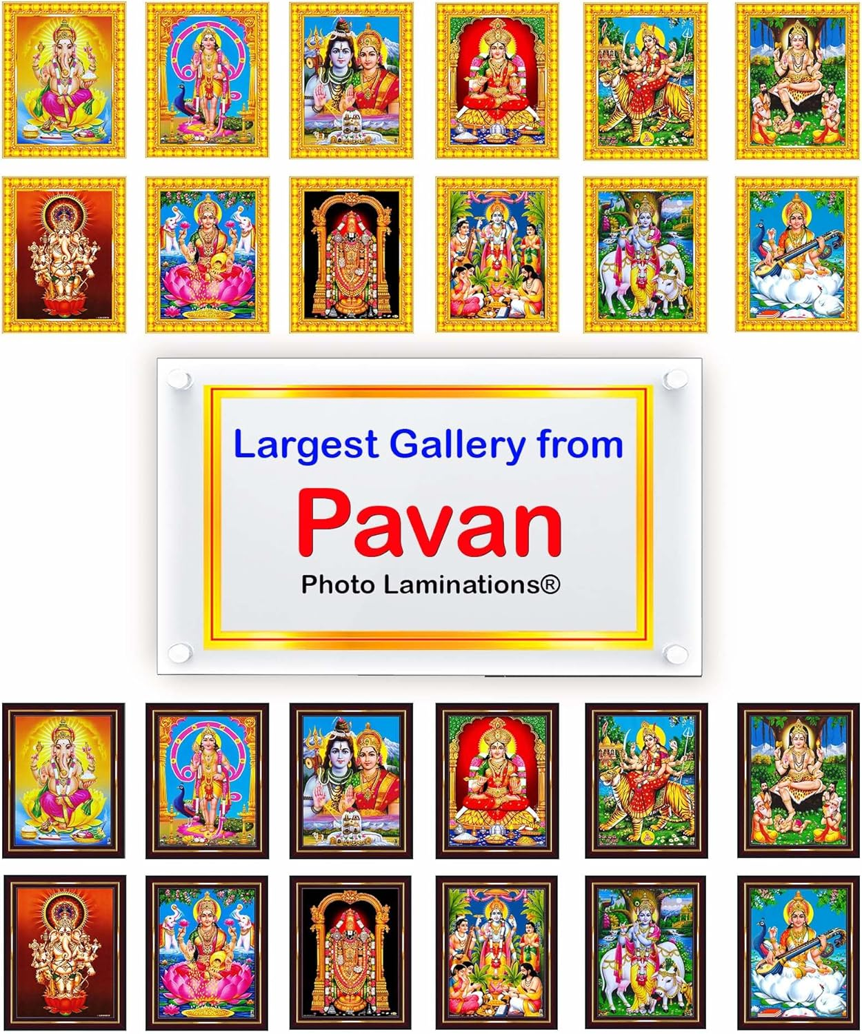 Lord Gopala Krishna Murali Gopal Cow Calf Wall Painting Framed Home Decor (Wood,Matte,Brown,Small Size,6 X 8 Inch) B683S image number 6